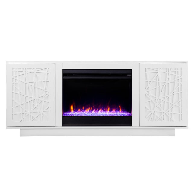 Southern Enterprises Furniture Gerrieh Color Changing Fireplace with Media Storage