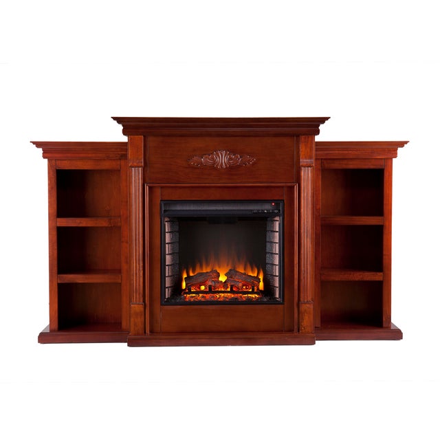 Southern Enterprises Furniture Harkdale Electric Fireplace with Bookcases