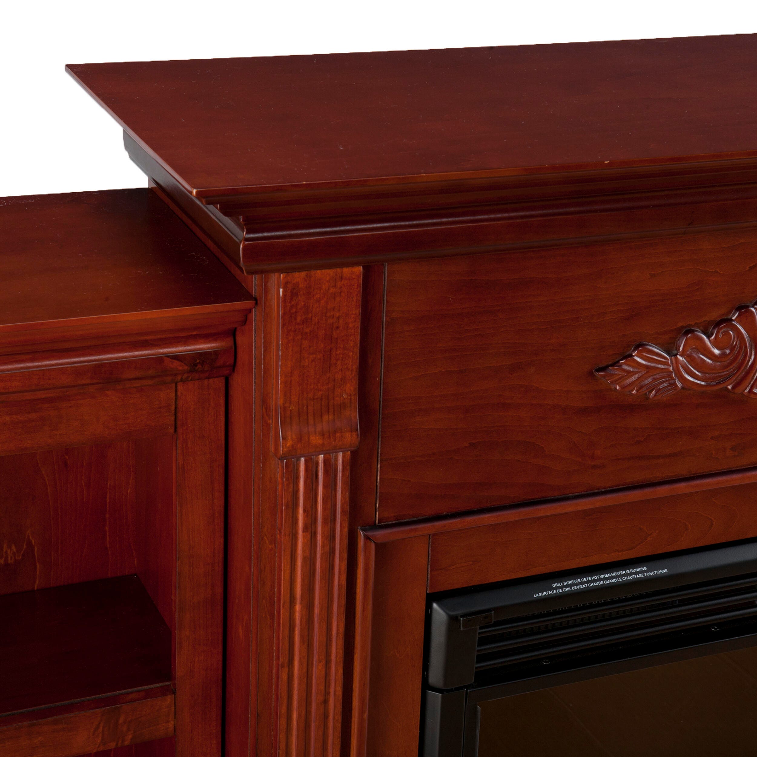 Southern Enterprises Harkdale Electric Fireplace with Bookcases - Classic Mahogany, , large