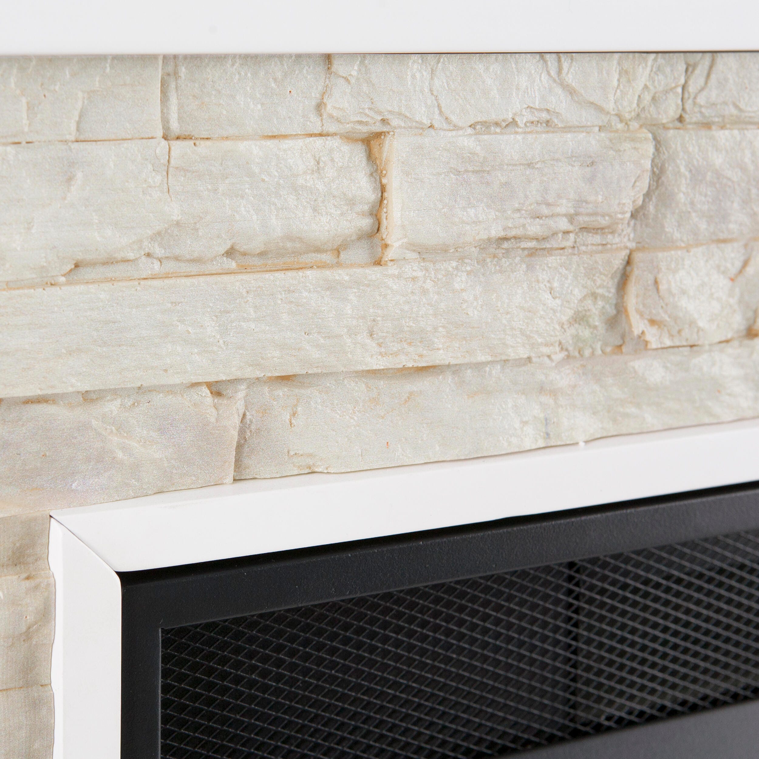 Southern Enterprises Harper Corner Convertible Electric Media Fireplace, Fresh White, large