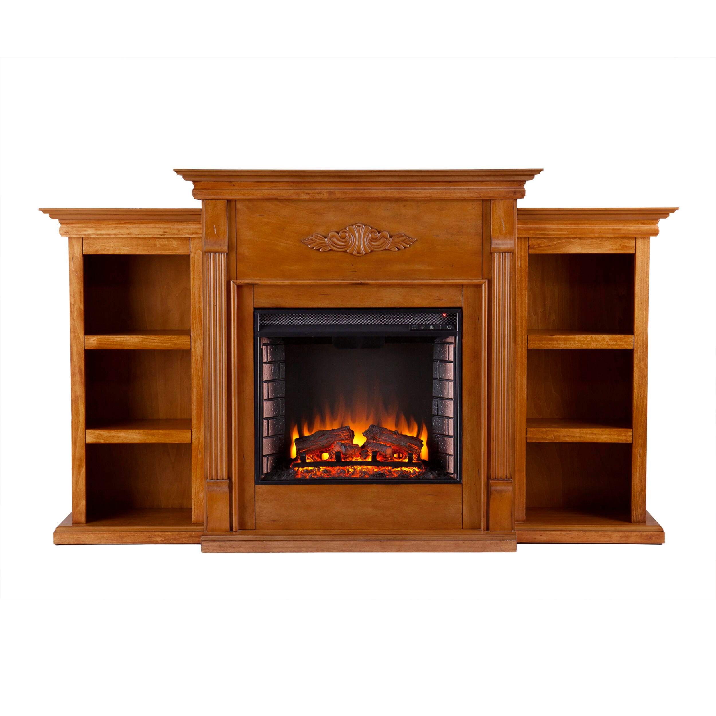 Southern Enterprises Harkdale Electric Fireplace with Bookcases, , large
