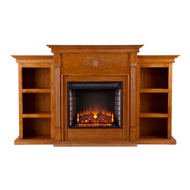 Southern Enterprises Furniture Harkdale Electric Fireplace with Bookcases