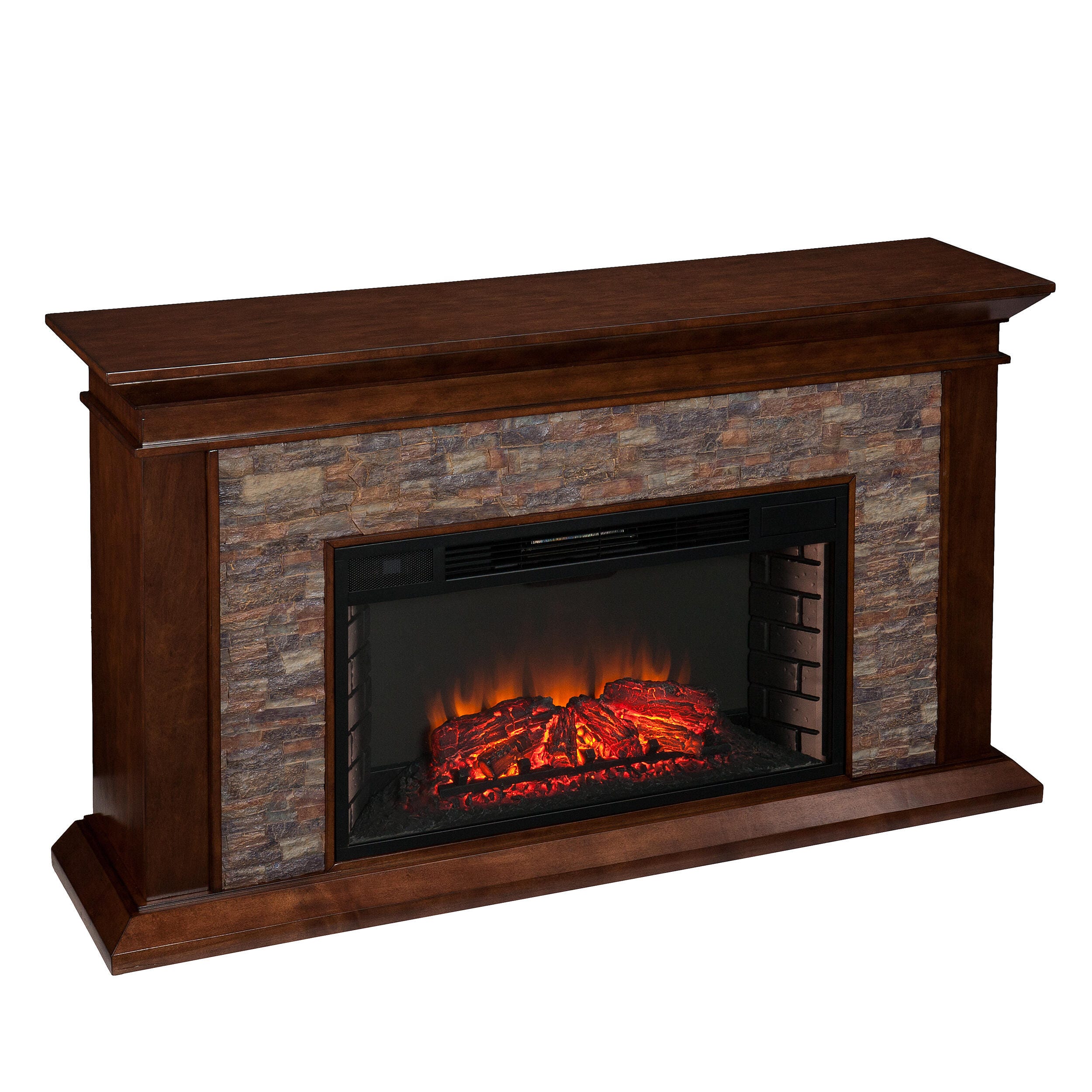 Southern Enterprises Hardey Heights Simulated Stone Electric Fireplace, , large