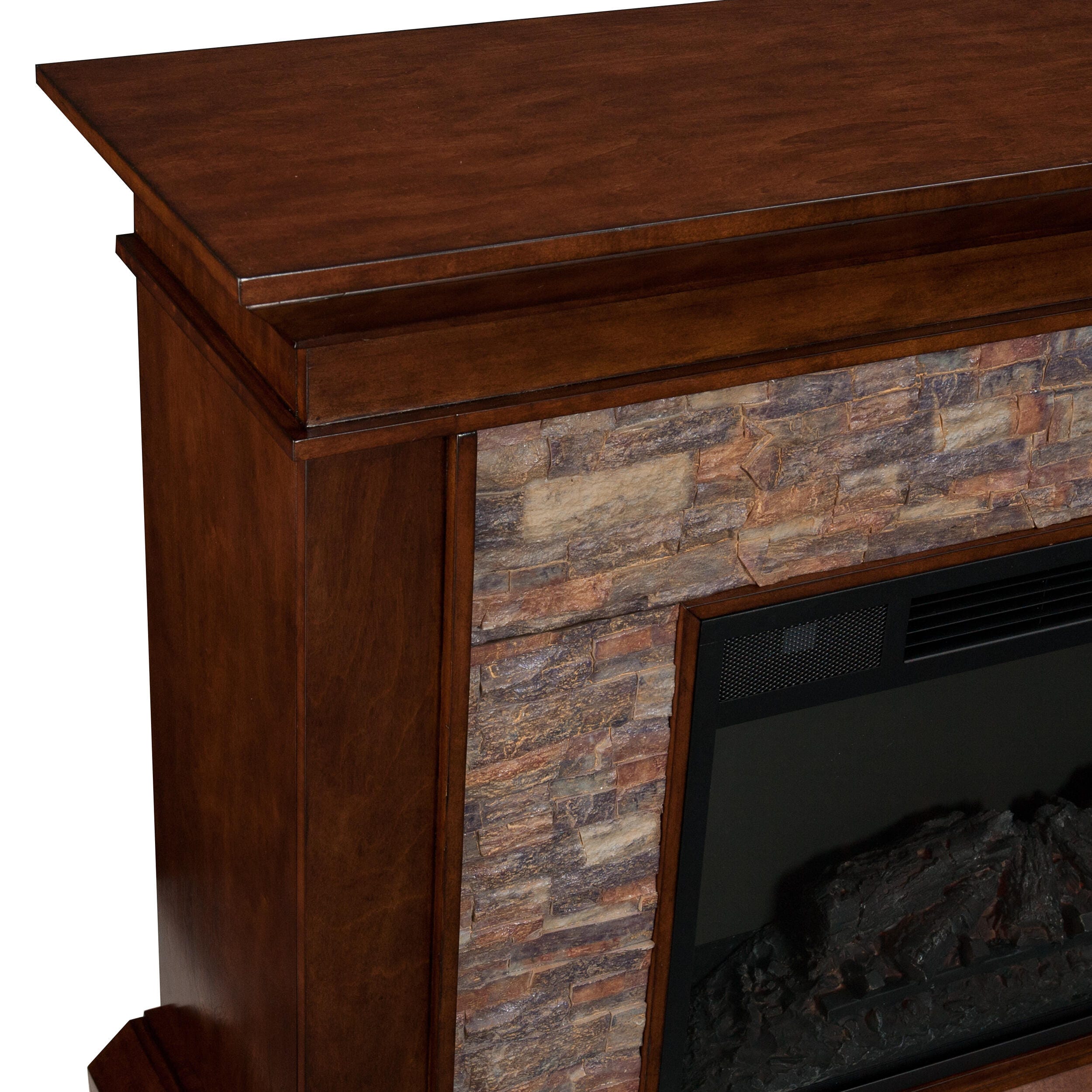 Southern Enterprises Hardey Heights Simulated Stone Electric Fireplace, , large