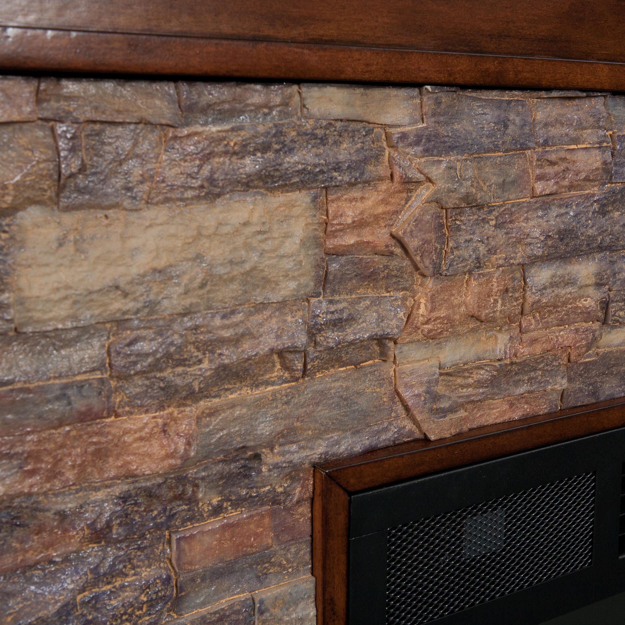 Southern Enterprises Hardey Heights Simulated Stone Electric Fireplace, , large