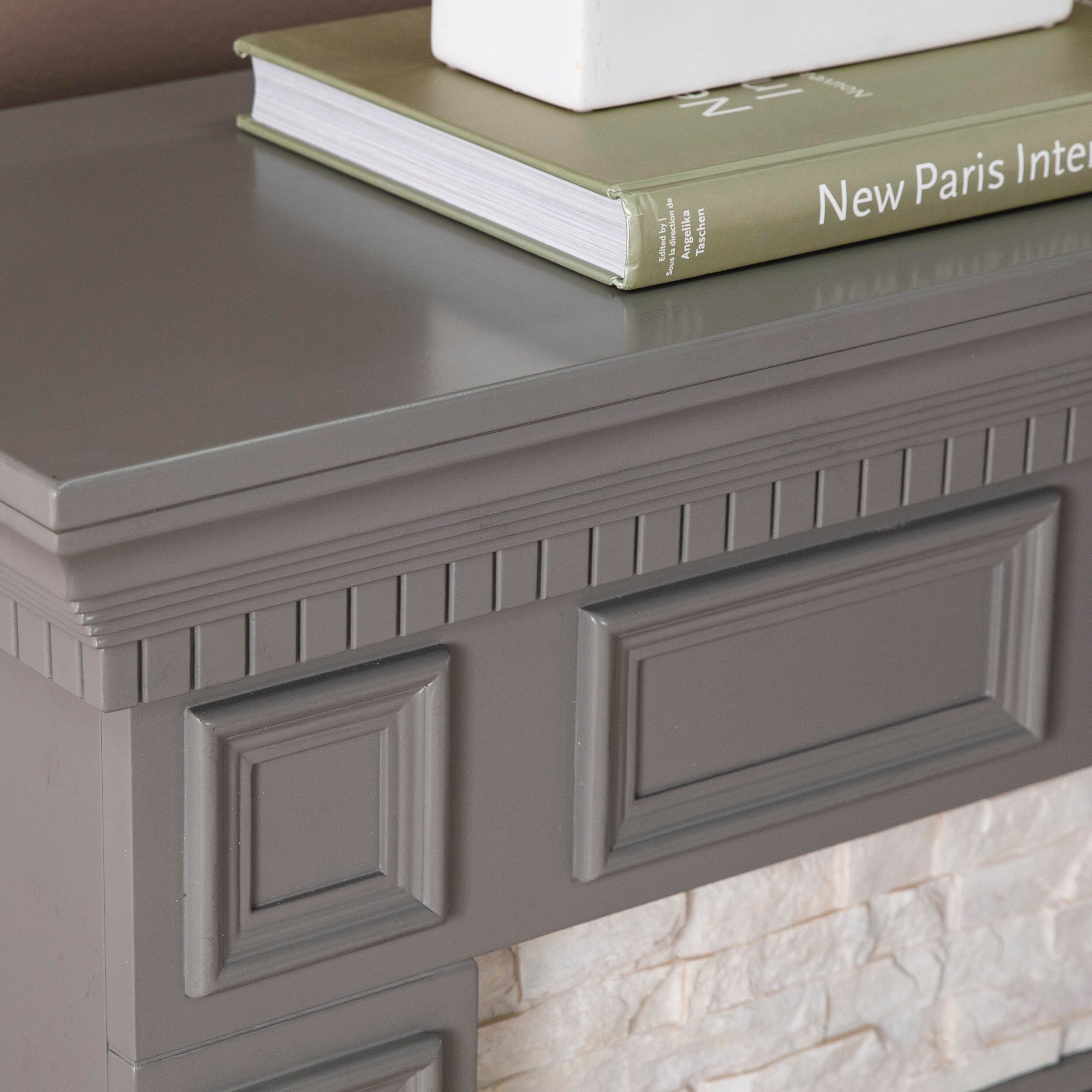Southern Enterprises Horstena Faux Stone Electric Fireplace, , large