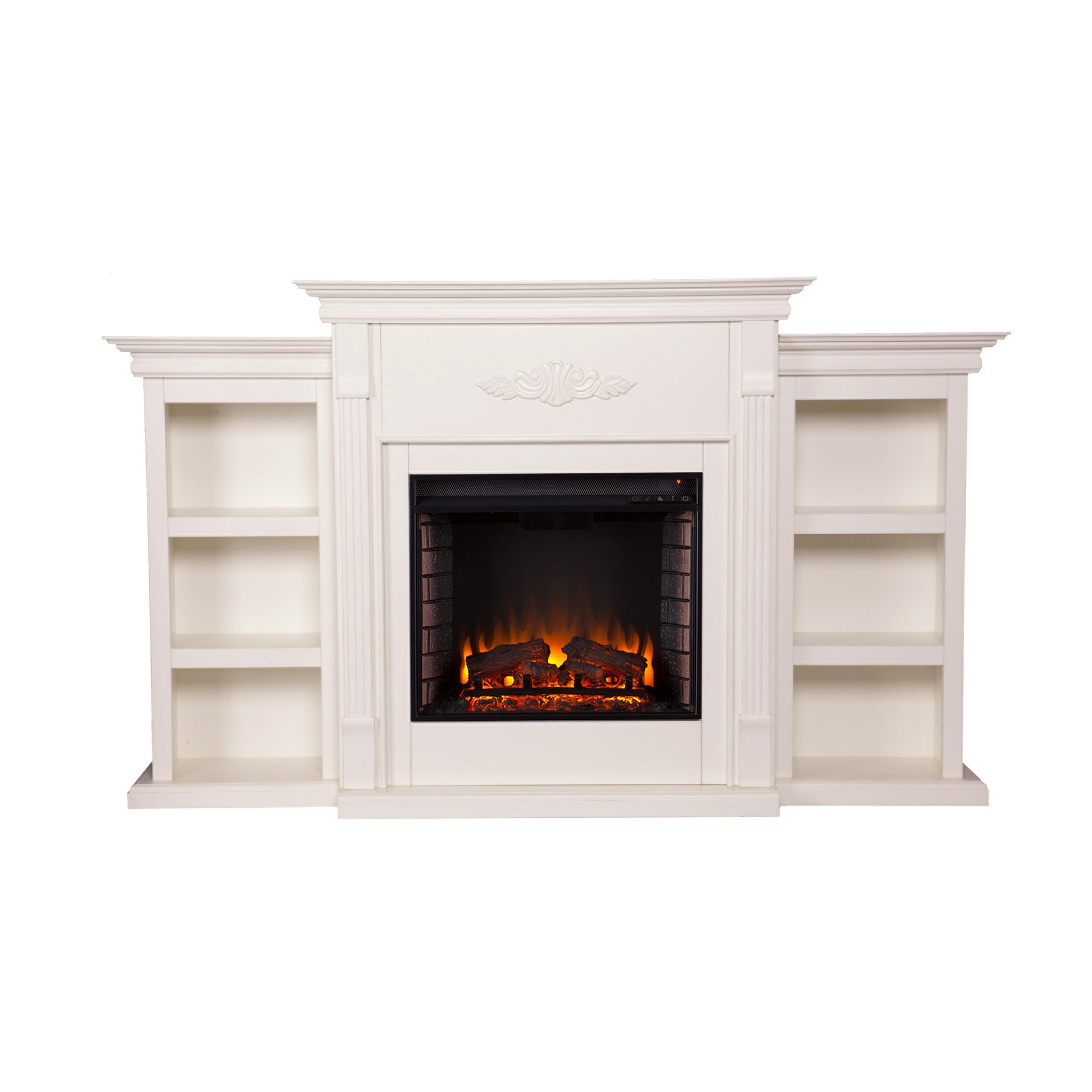 Southern Enterprises Harkdale Electric Fireplace with Bookcases, , large