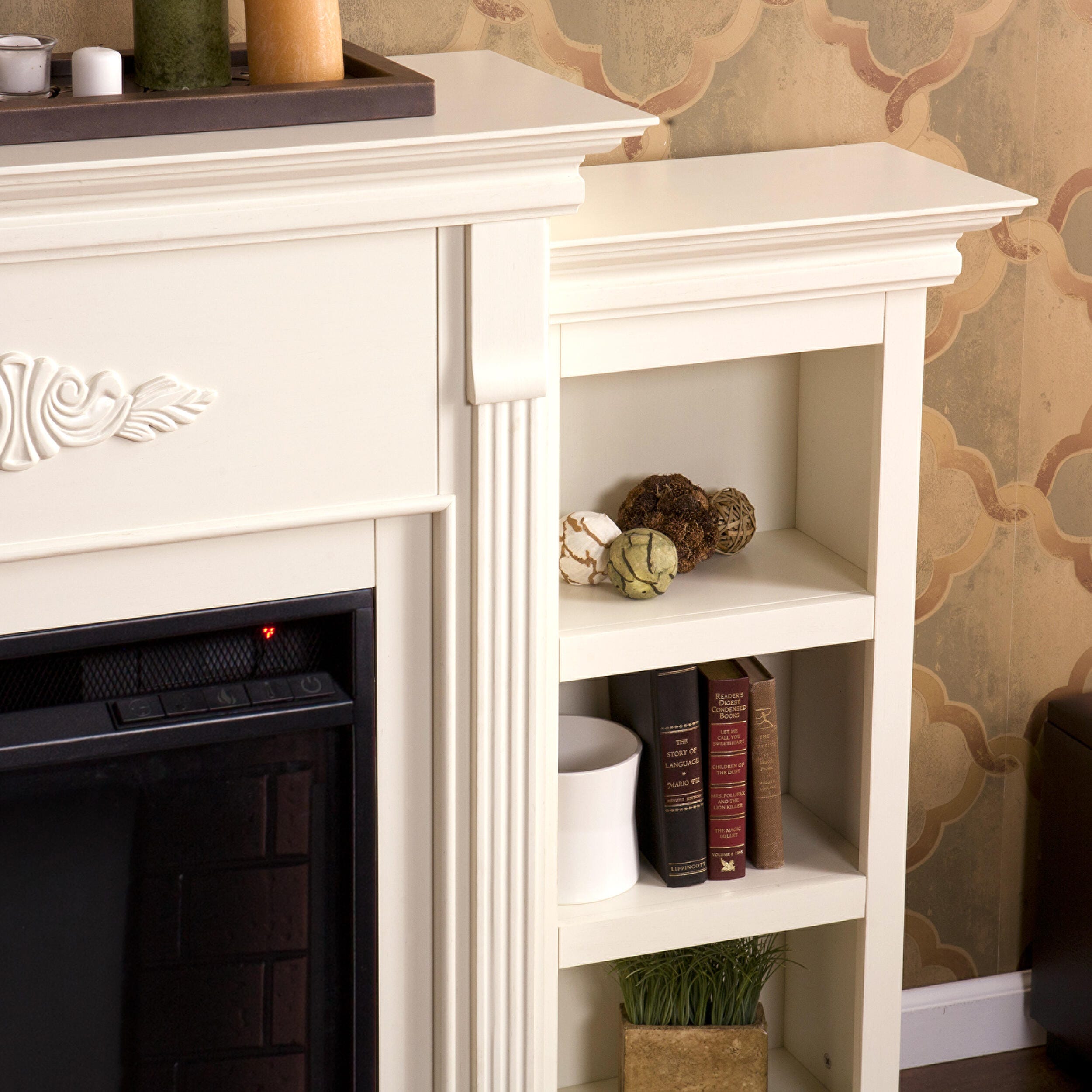 Southern Enterprises Harkdale Electric Fireplace with Bookcases, , large
