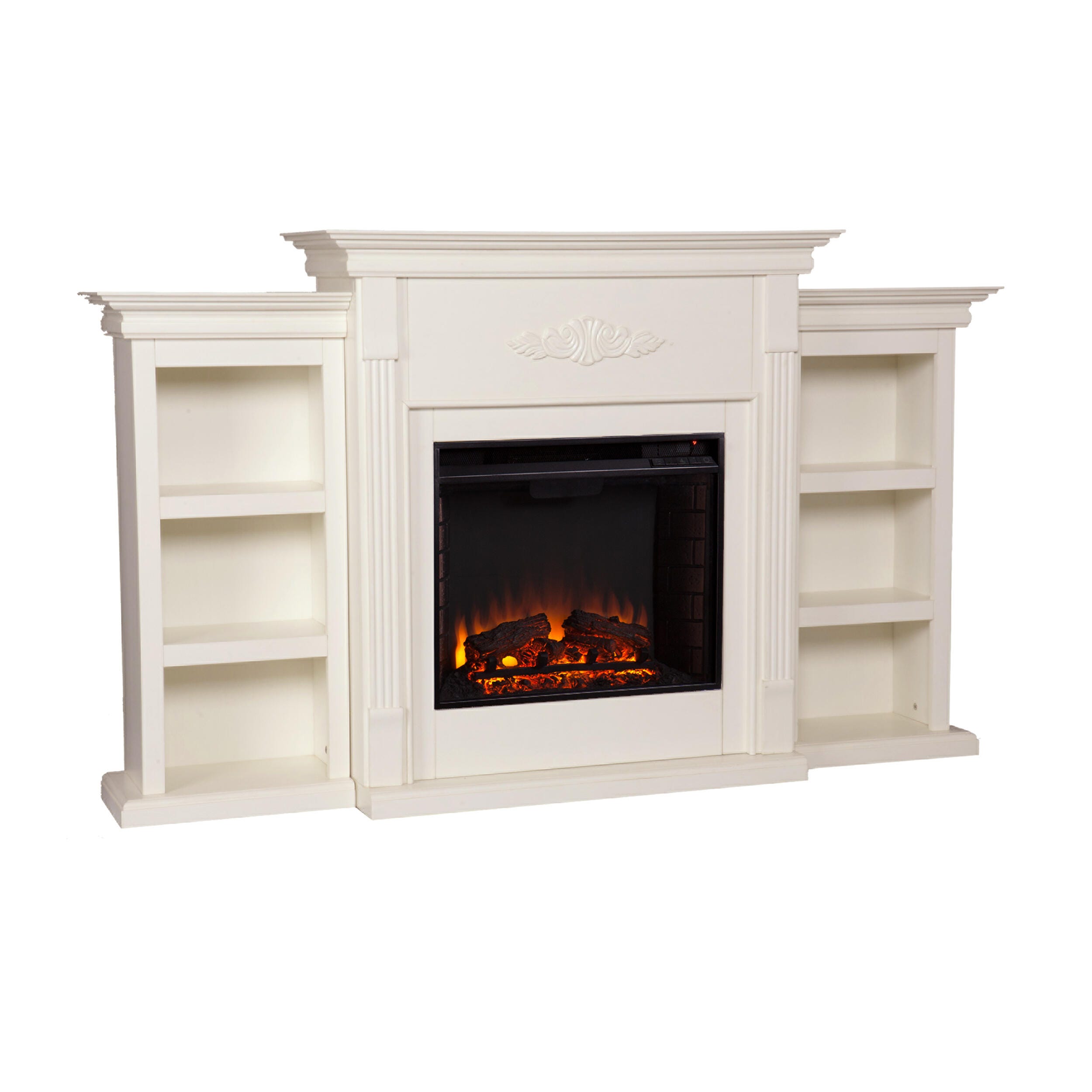 Southern Enterprises Harkdale Electric Fireplace with Bookcases, , large