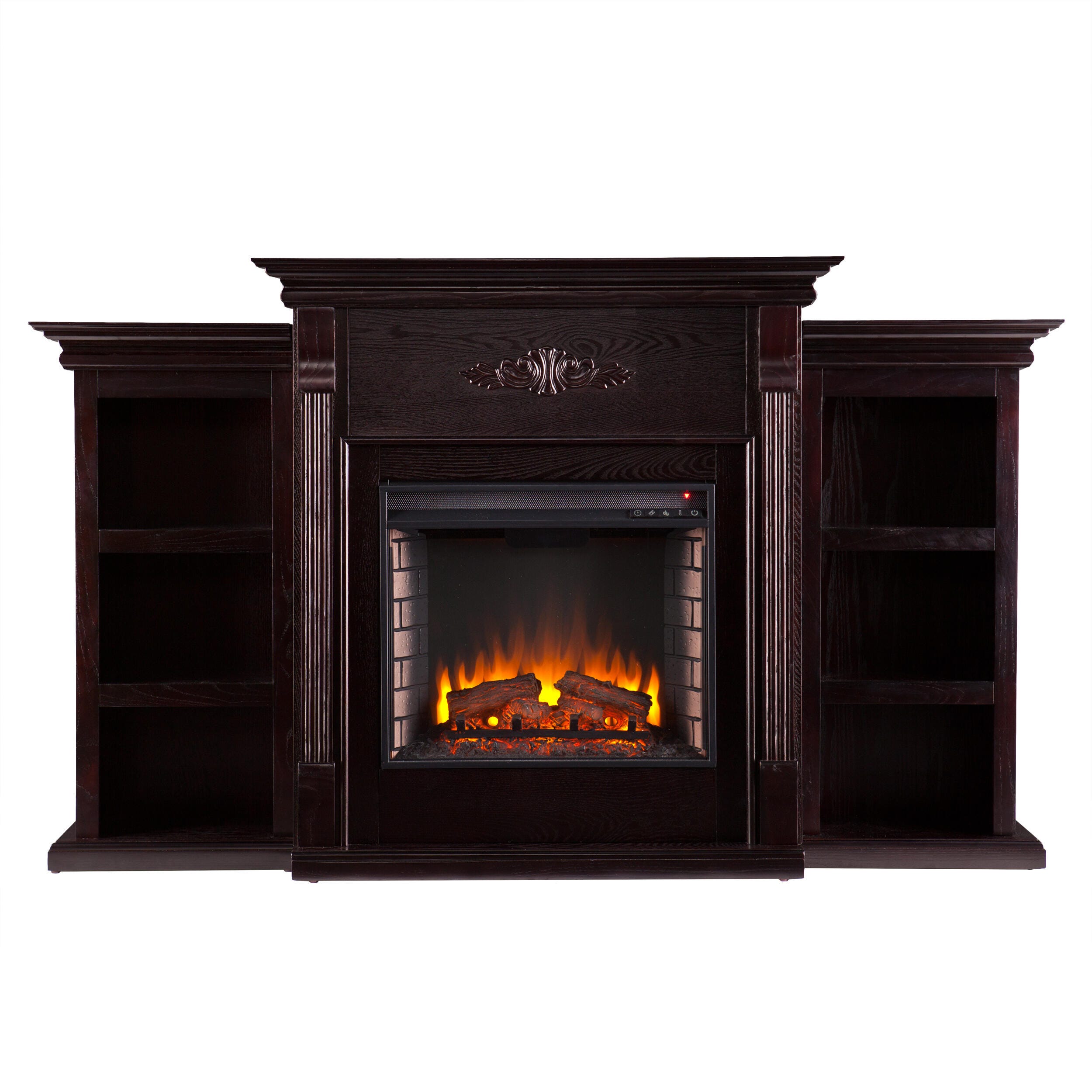 Southern Enterprises Harkdale Electric Fireplace with Bookcases, , large
