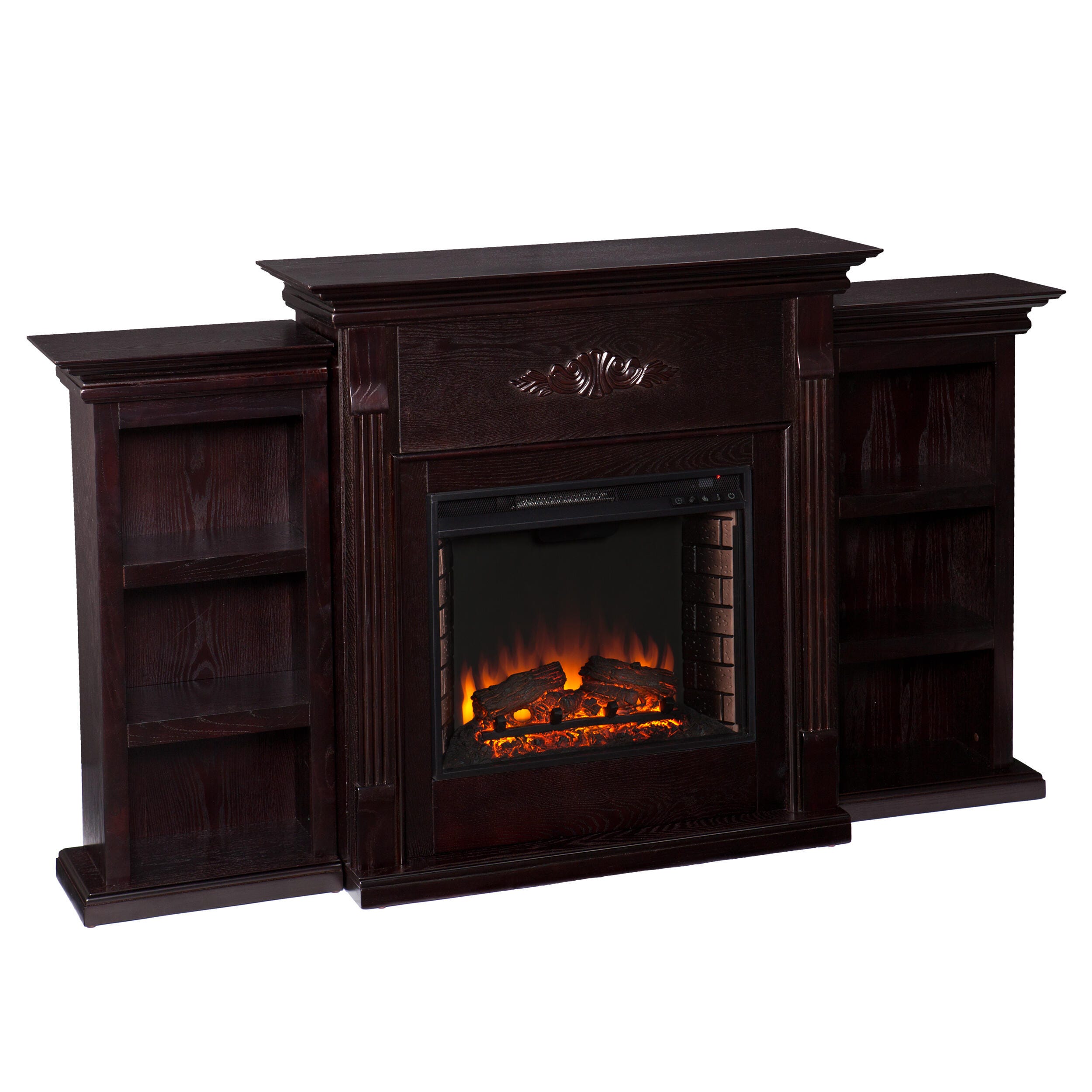 Southern Enterprises Harkdale Electric Fireplace with Bookcases, , large