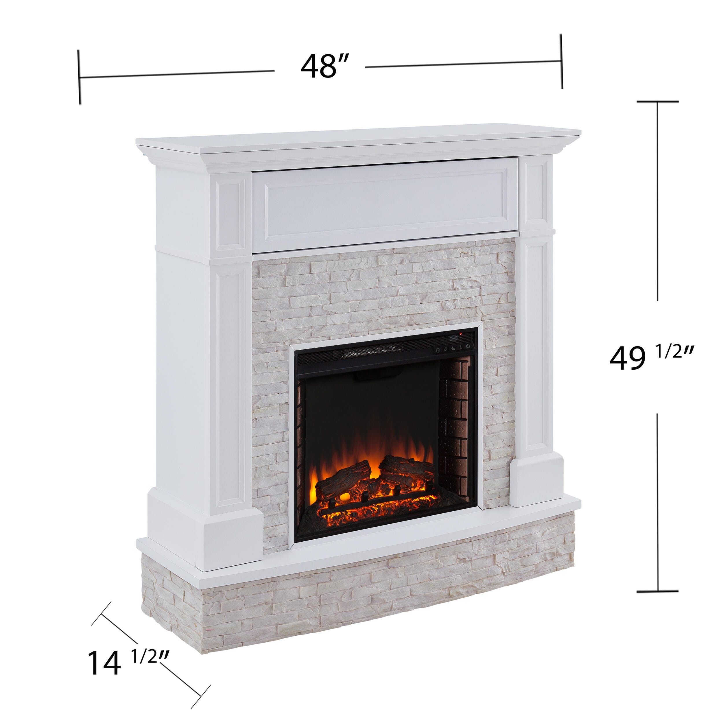 Southern Enterprises Norah Faux Stone Media Fireplace, , large