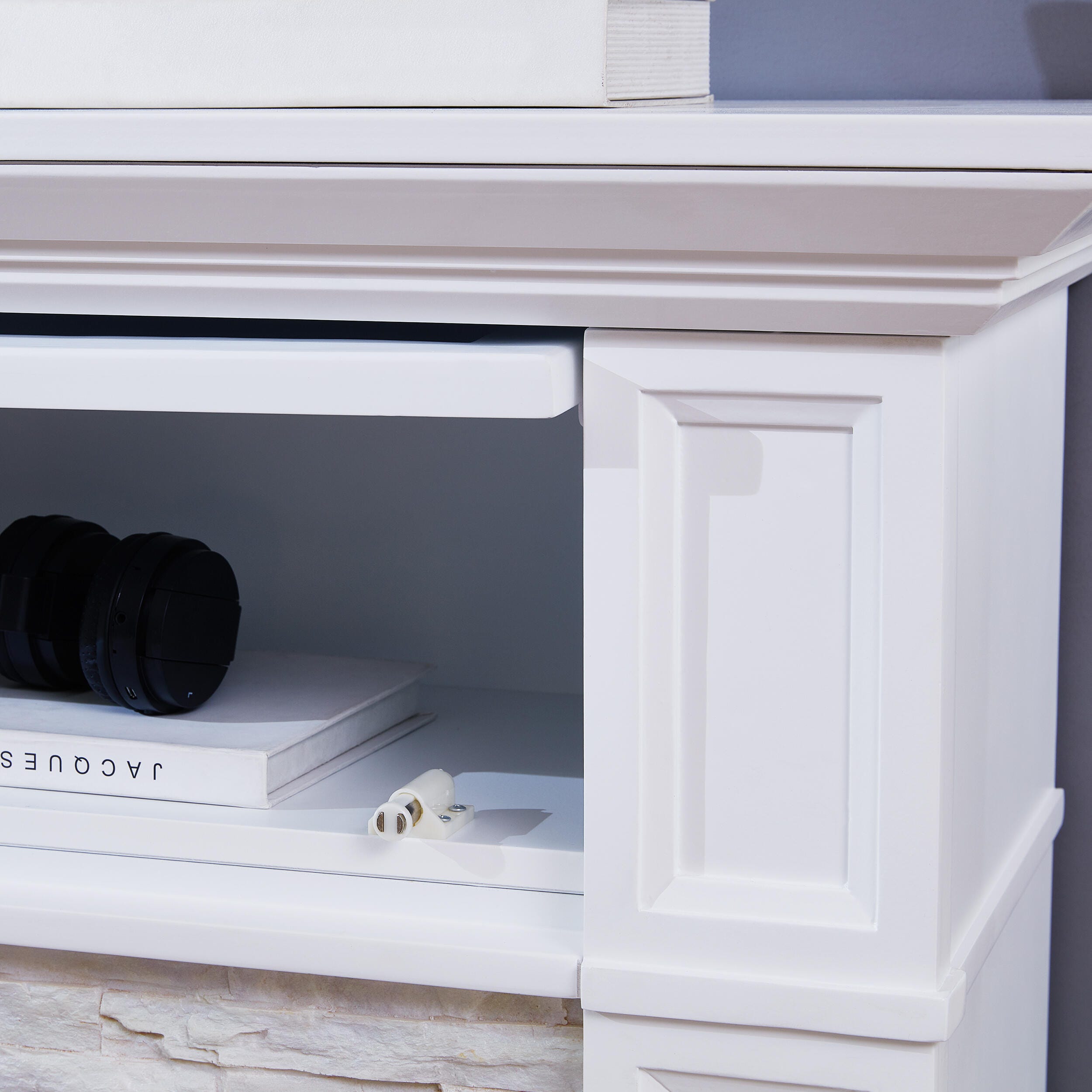 Southern Enterprises Norah Faux Stone Media Fireplace, , large