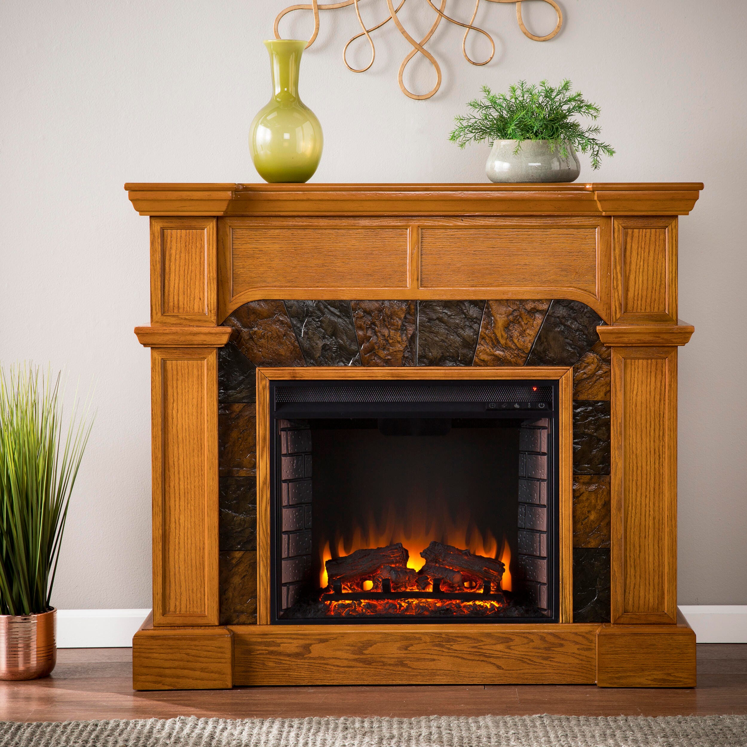 Southern Enterprises Prettah Convertible Electric Fireplace, , rollover