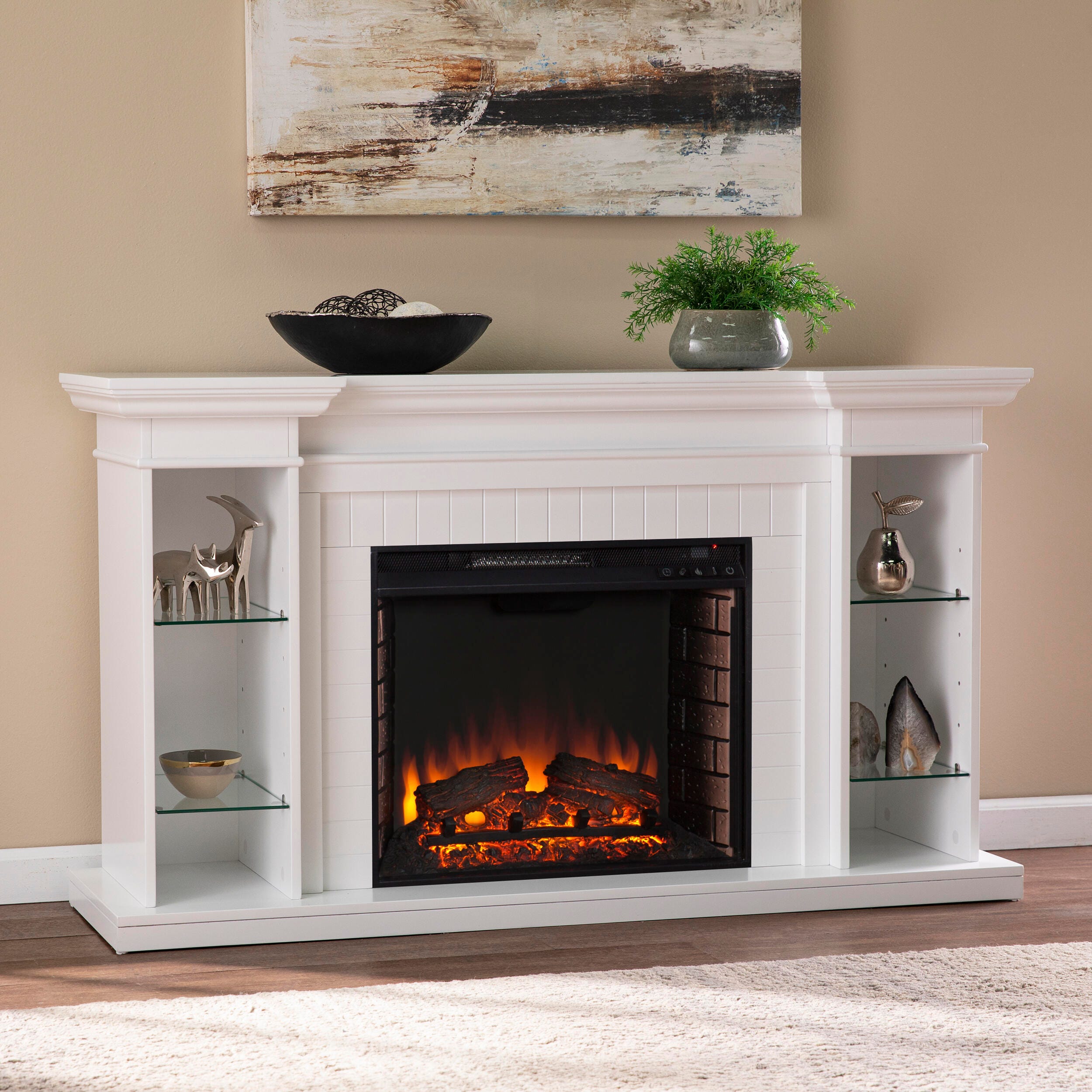 Southern Enterprises Katian 54'' Mantel with Electric Fireplace