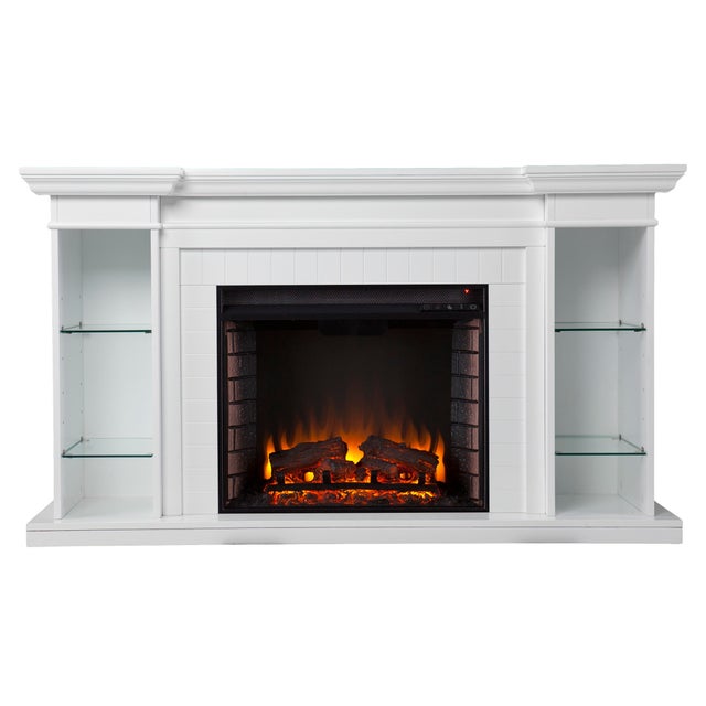 Southern Enterprises Katian 54'' Mantel with Electric Fireplace and Shelves