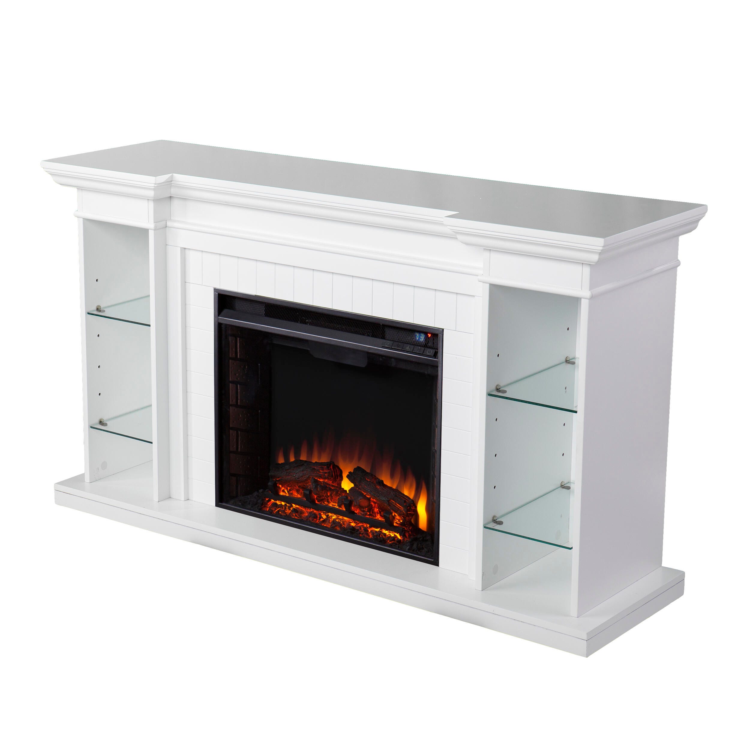 Southern Enterprises Katian Electric Fireplace with Bookcase, , large