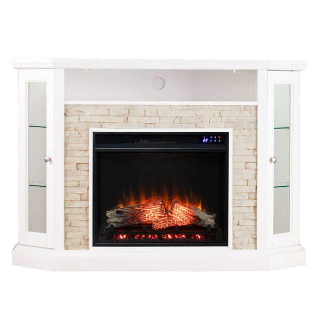 Southern Enterprises Furniture Harper Convertible Touch Screen Fireplace Mantel