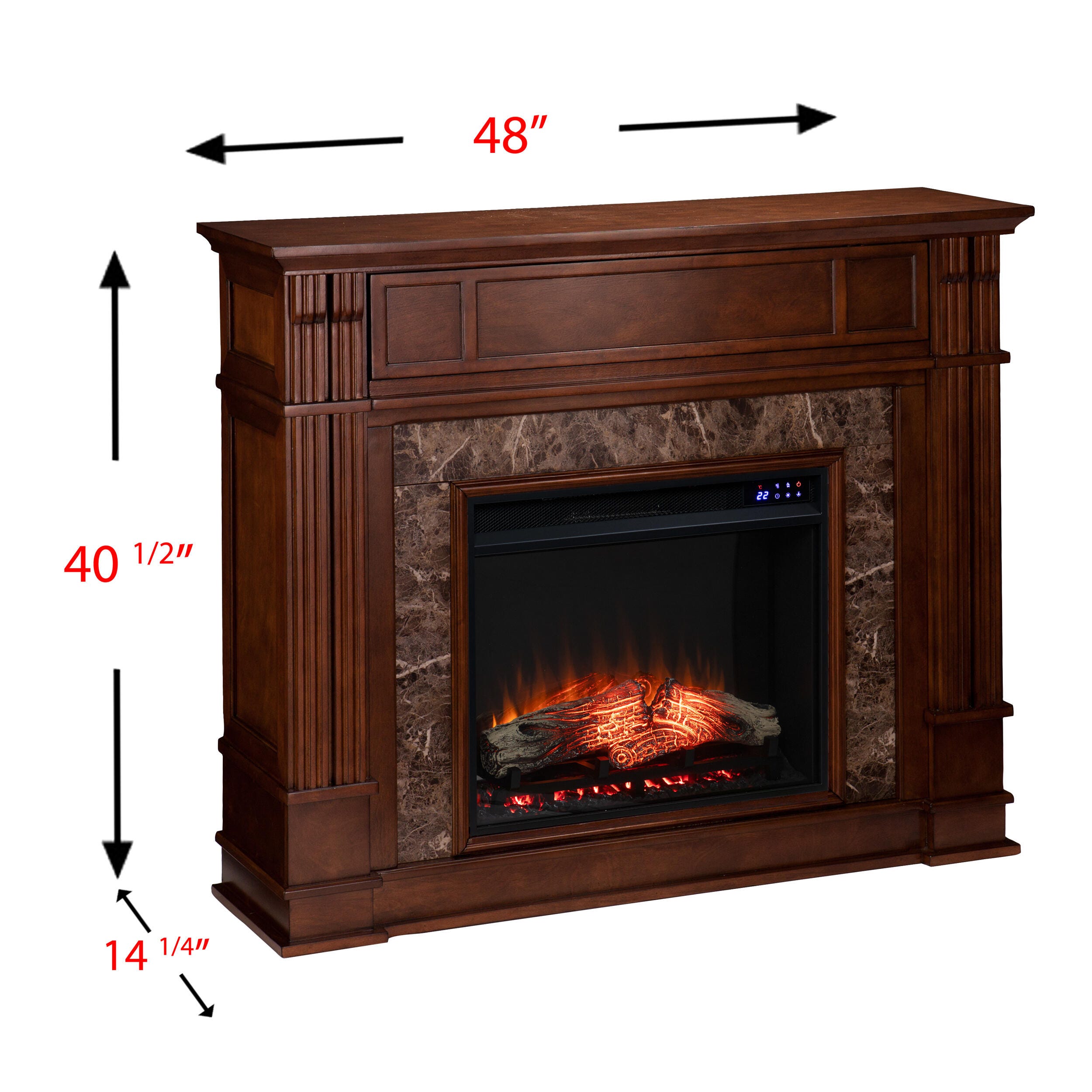 Southern Enterprises Solemma Media Touch Screen Electric Fireplace, , large