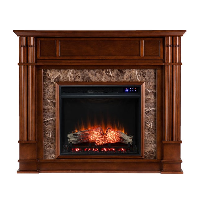 Southern Enterprises Furniture Solemma Media Touch Screen Electric Fireplace