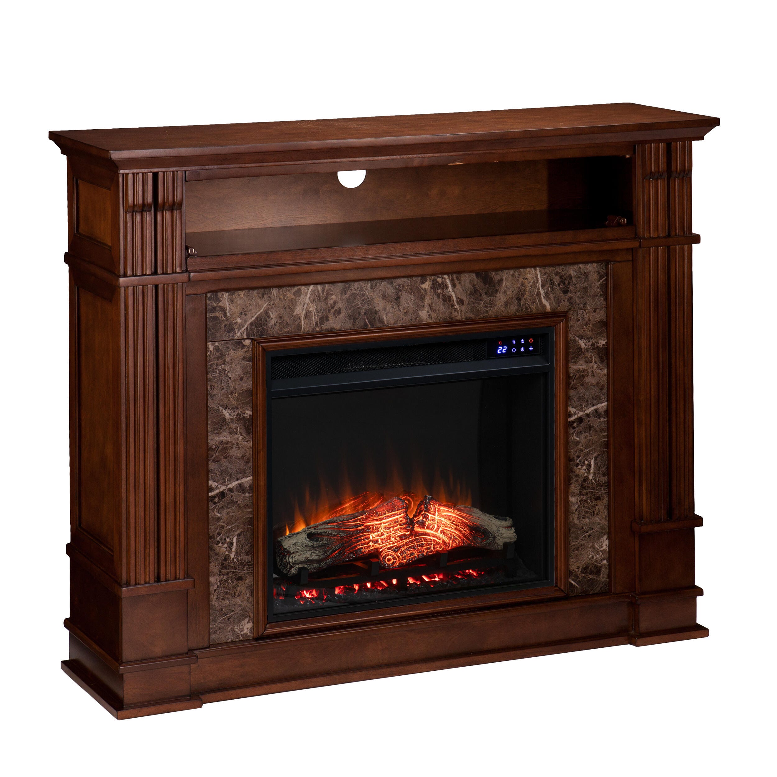 Southern Enterprises Solemma Media Touch Screen Electric Fireplace, , large