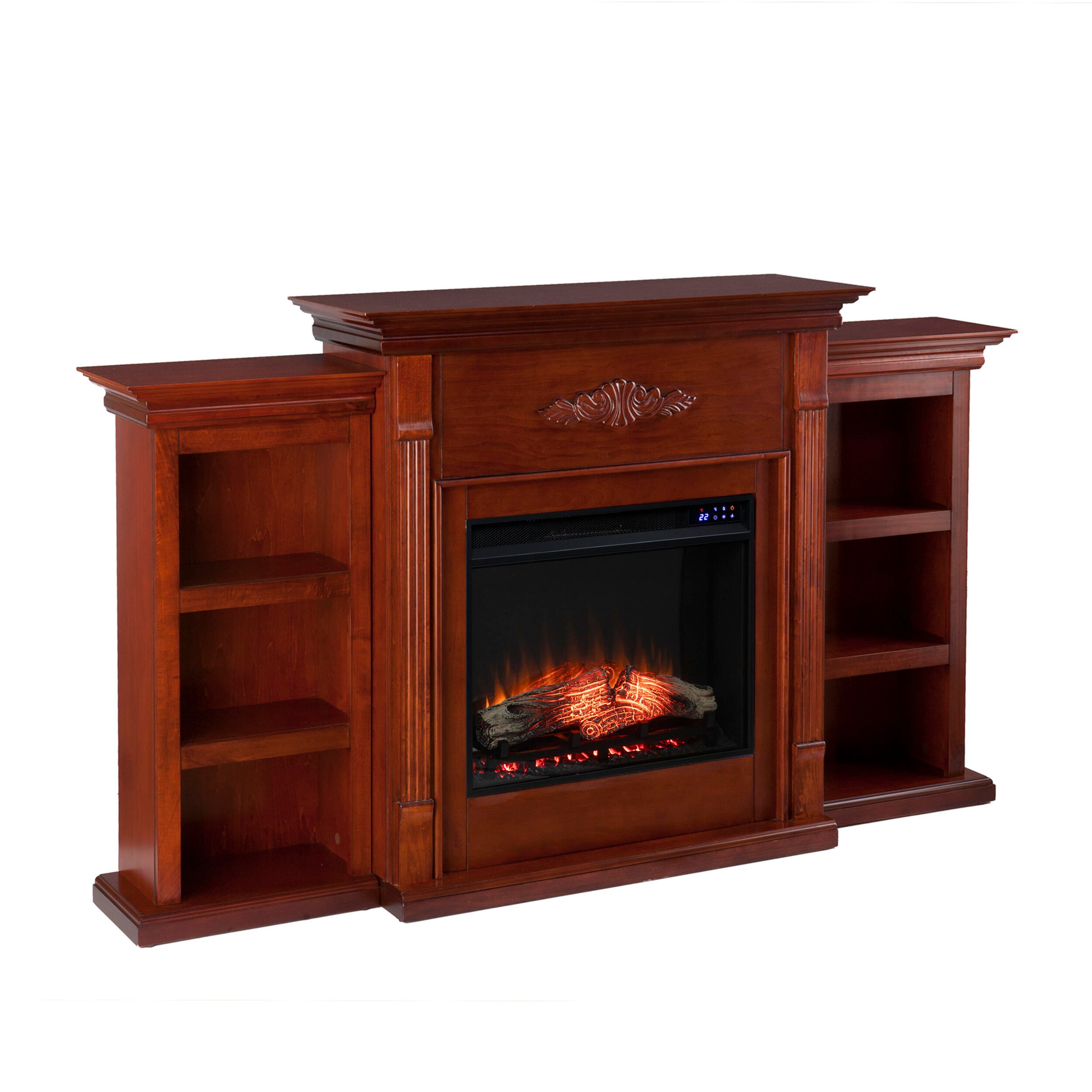 Southern Enterprises Harkdale Electric Fireplace with Bookcases - Thumbnail 3