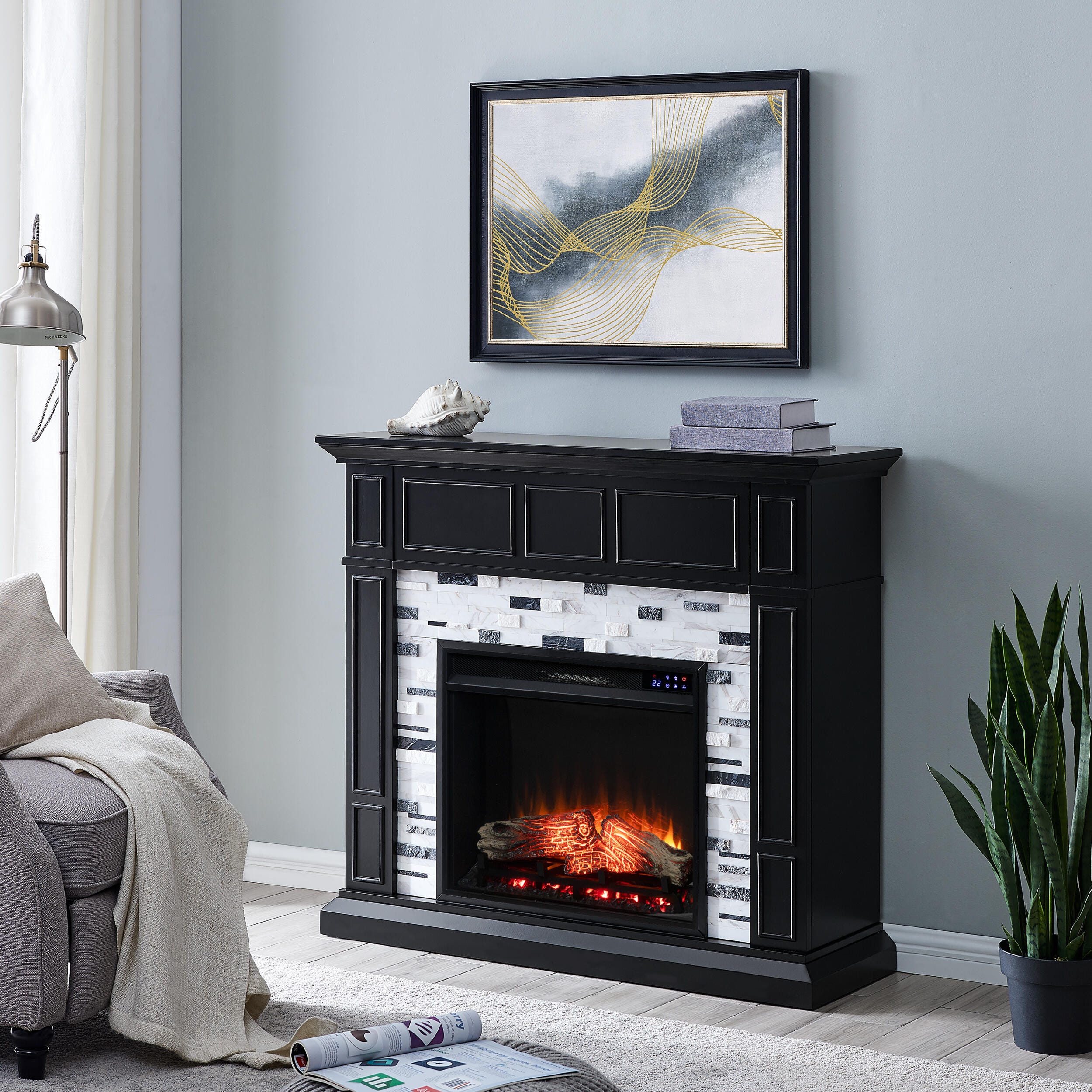 Southern Enterprises Furniture Odella Touch Screen Fireplace