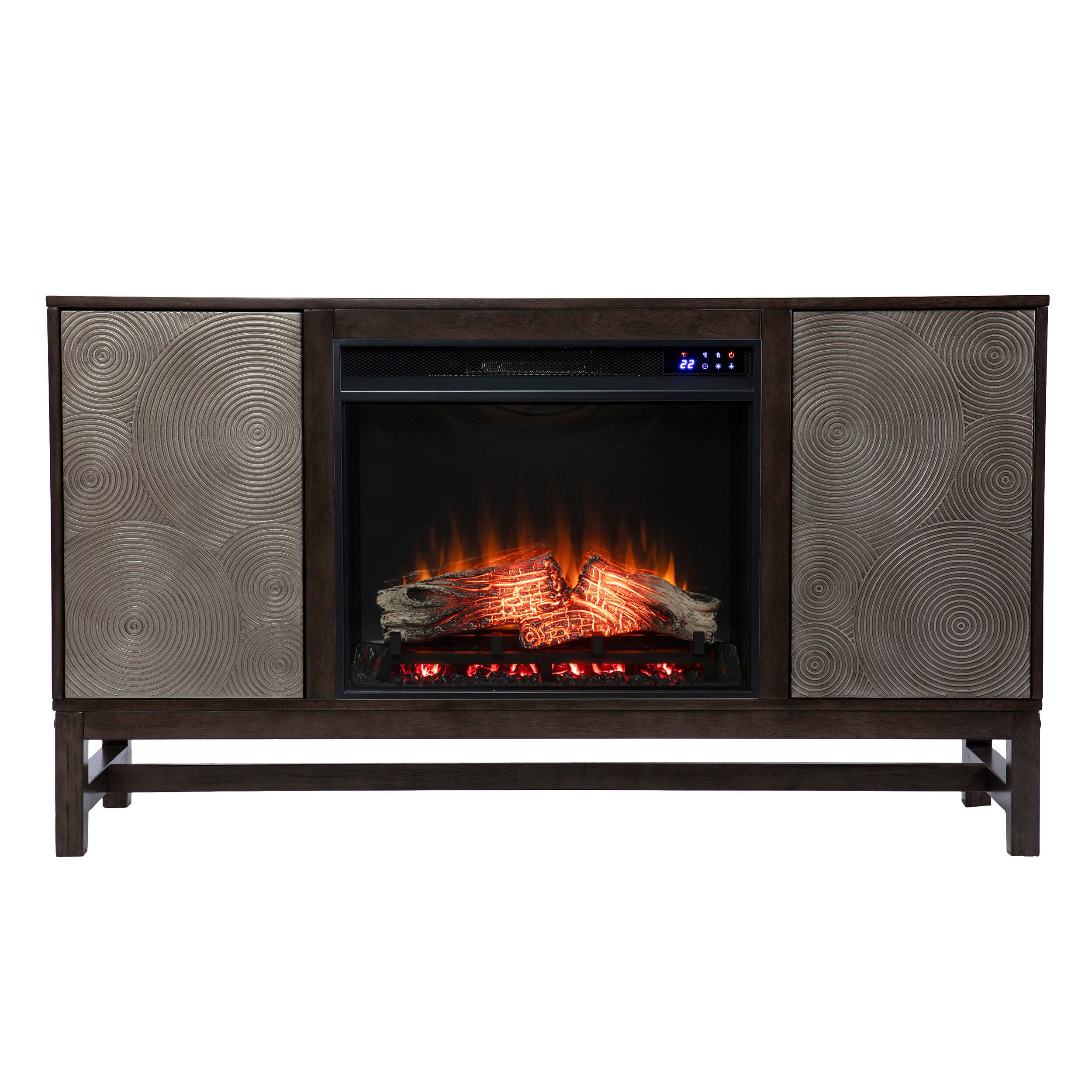 Southern Enterprises Bexham Touch Screen Electric Fireplace with Media Storage, , large