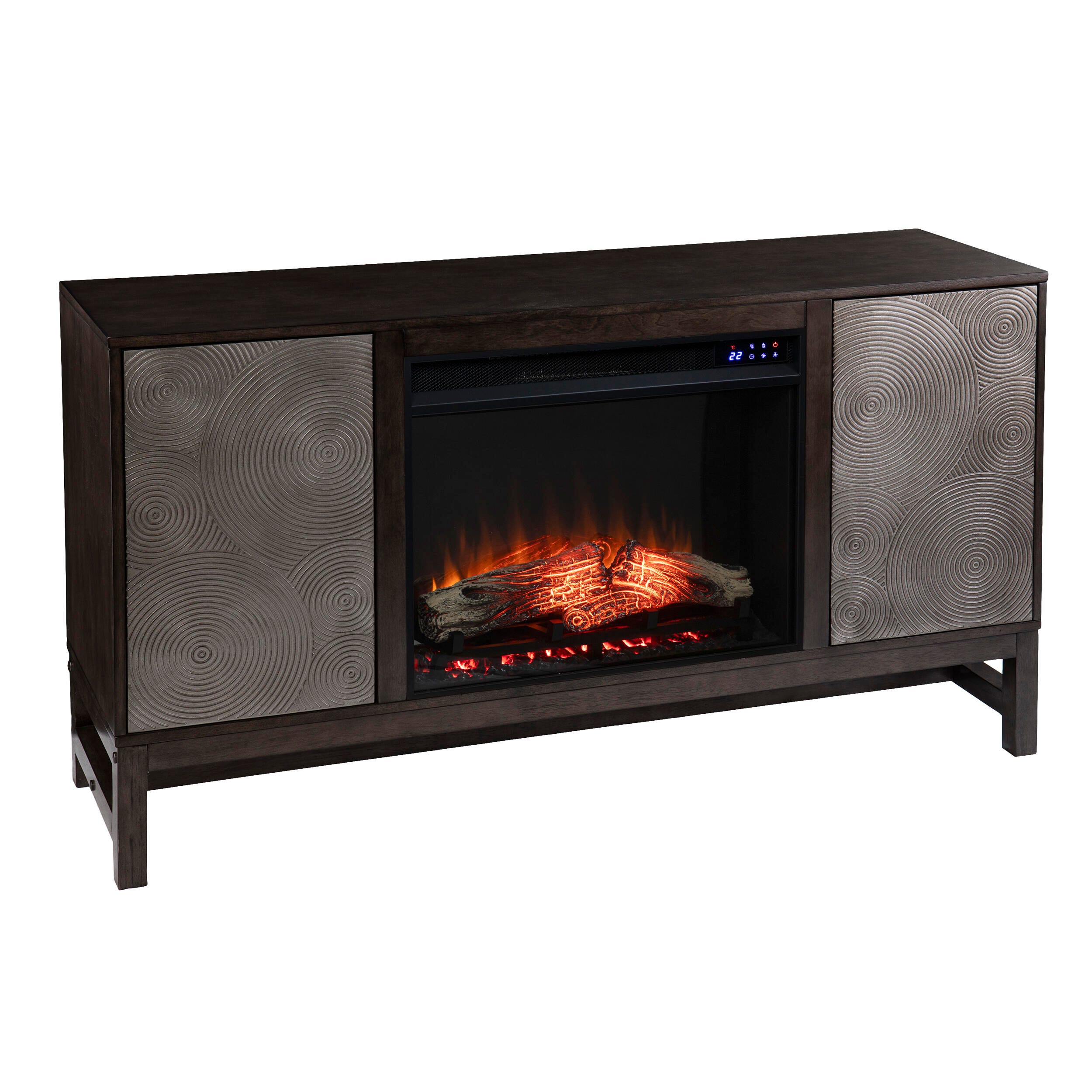 Southern Enterprises Bexham Touch Screen Electric Fireplace with Media Storage, , large