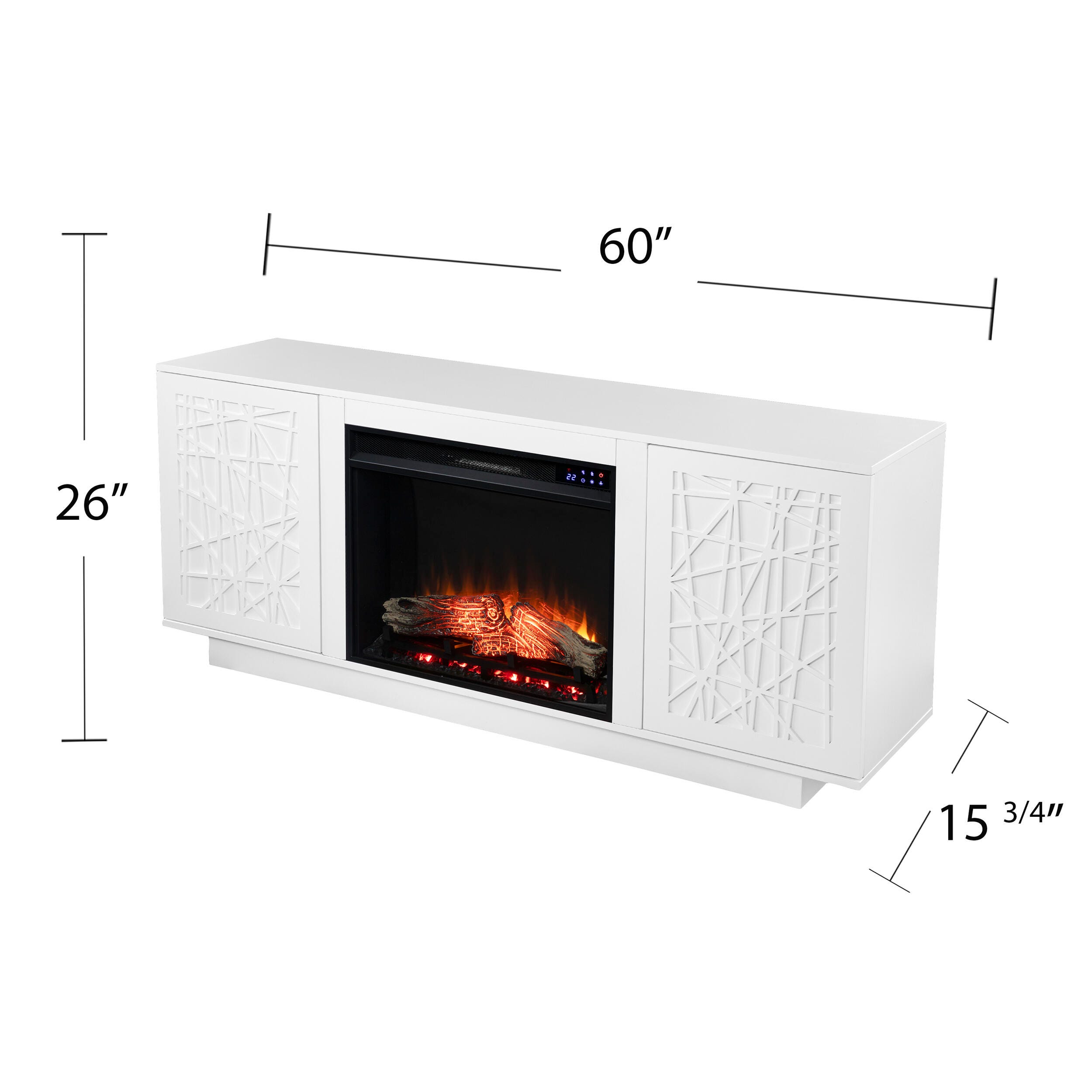 Southern Enterprises Gerrieh Touch Screen Electric Media Fireplace with Storage, , large