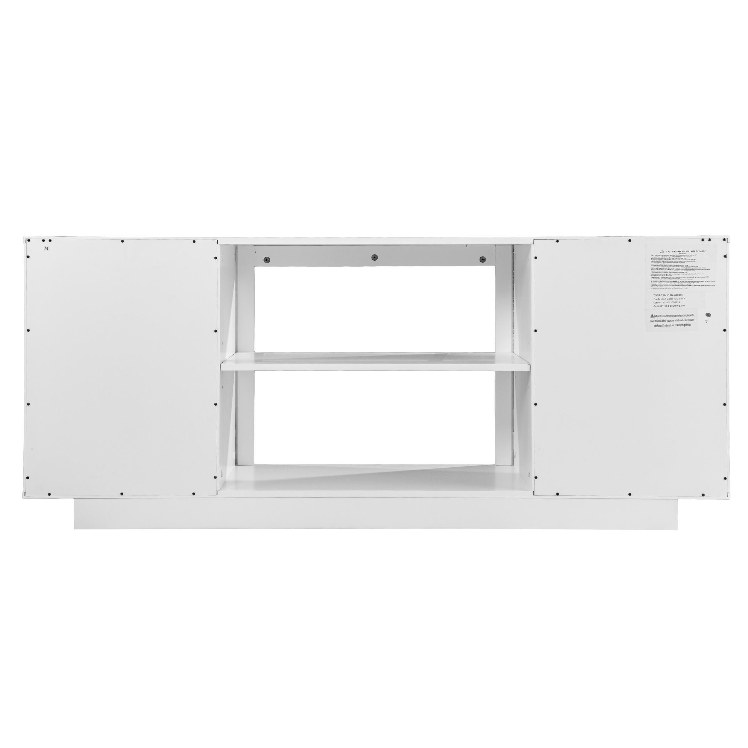 Southern Enterprises Gerrieh Touch Screen Electric Media Fireplace with Storage, , large