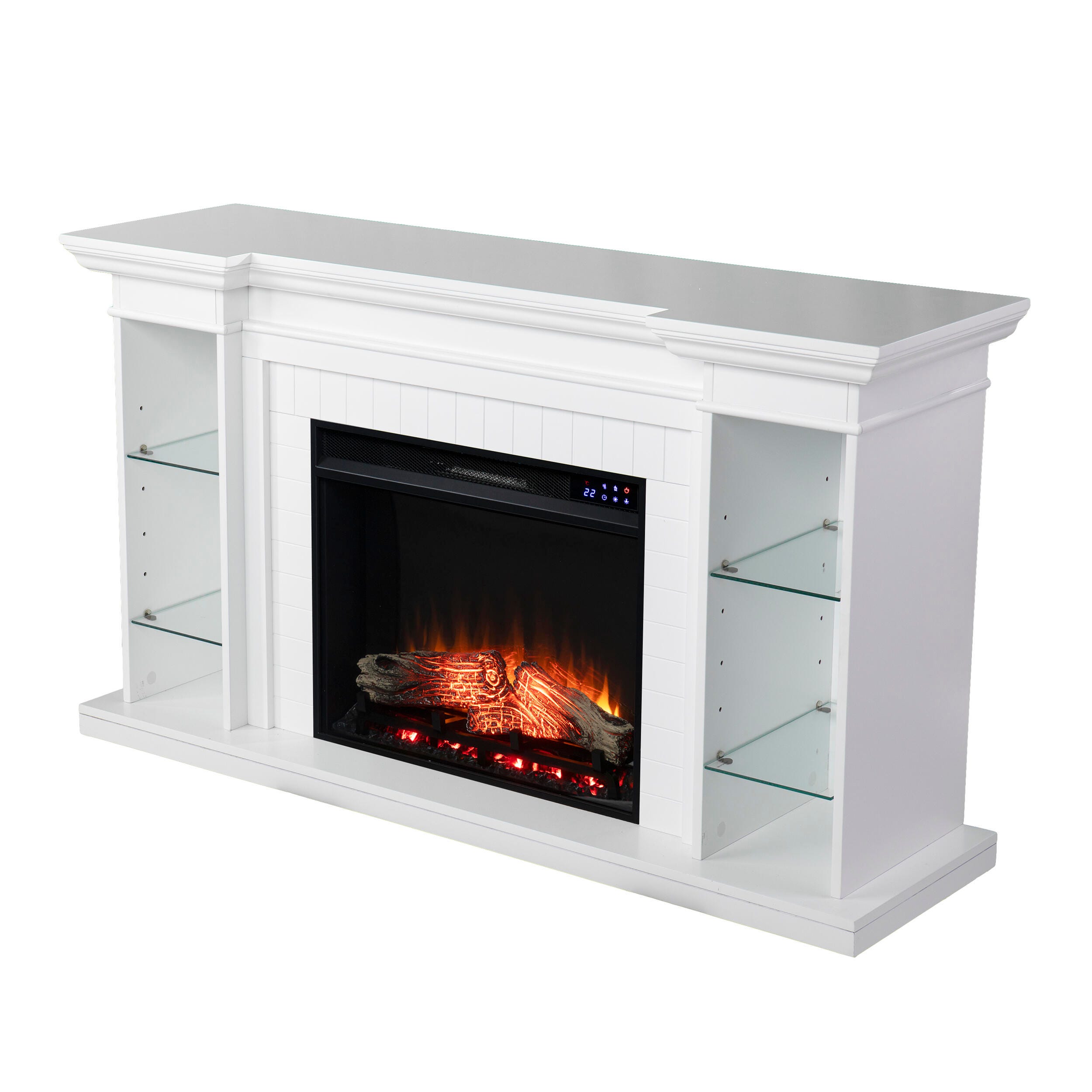 Southern Enterprises Katian Touch Screen Electric Fireplace with Bookcase, , large