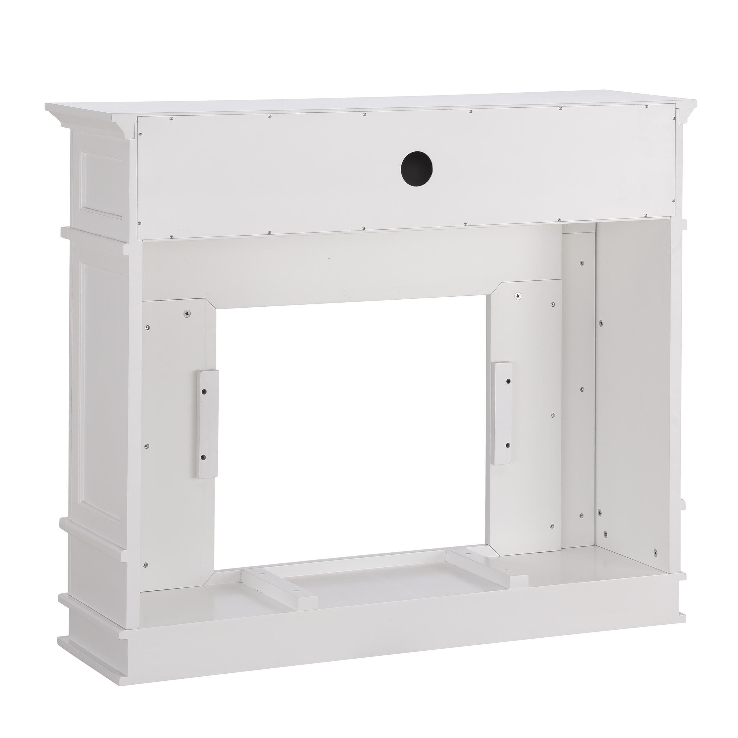 Southern Enterprises Solemma Faux Cararra Marble Touch Screen Electric Media Fireplace, , large