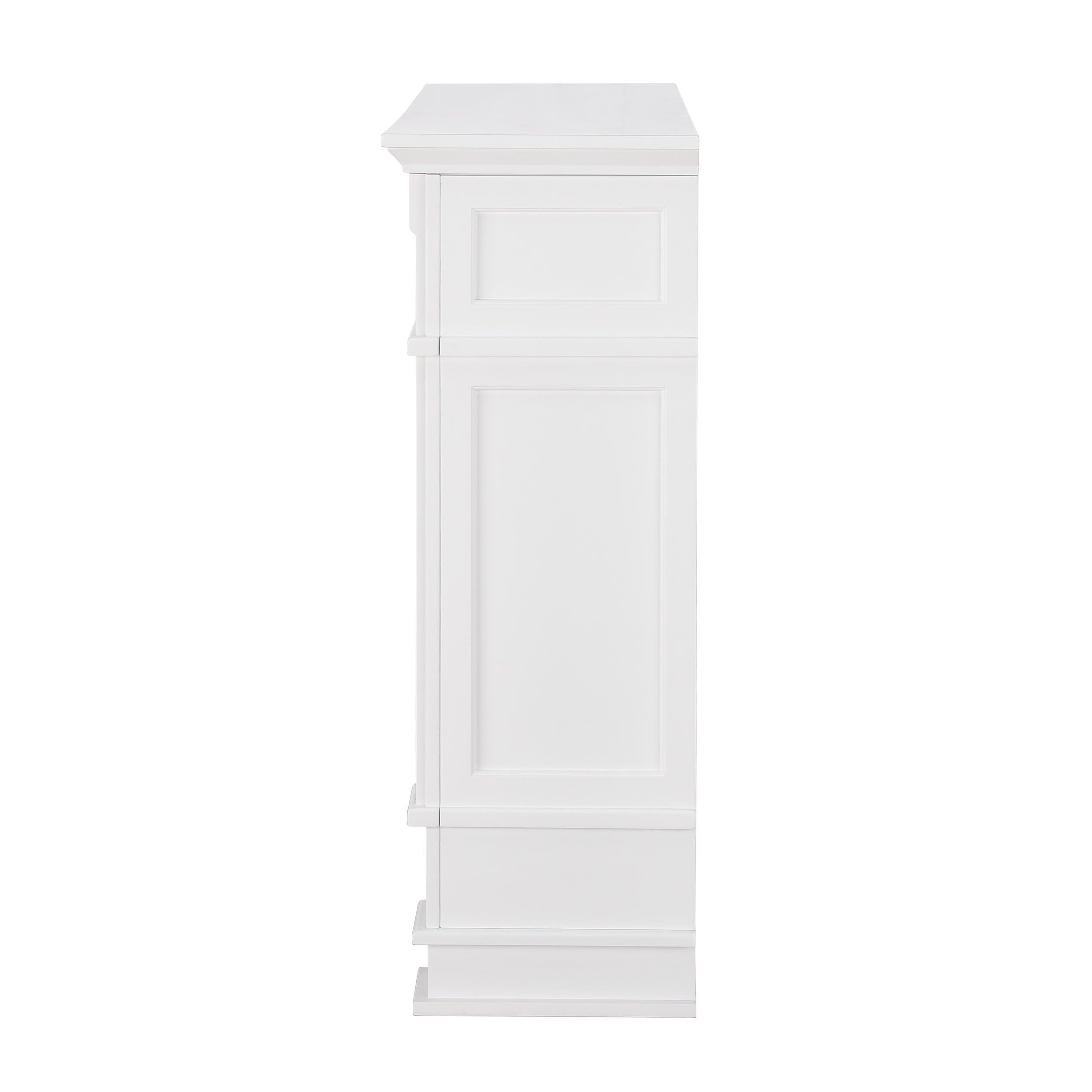Southern Enterprises Solemma Faux Cararra Marble Touch Screen Electric Media Fireplace, , large