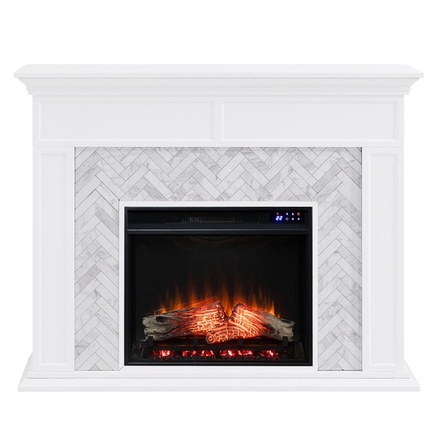 Southern Enterprises Walkerton 50'' Mantel with Touch Screen Fireplace