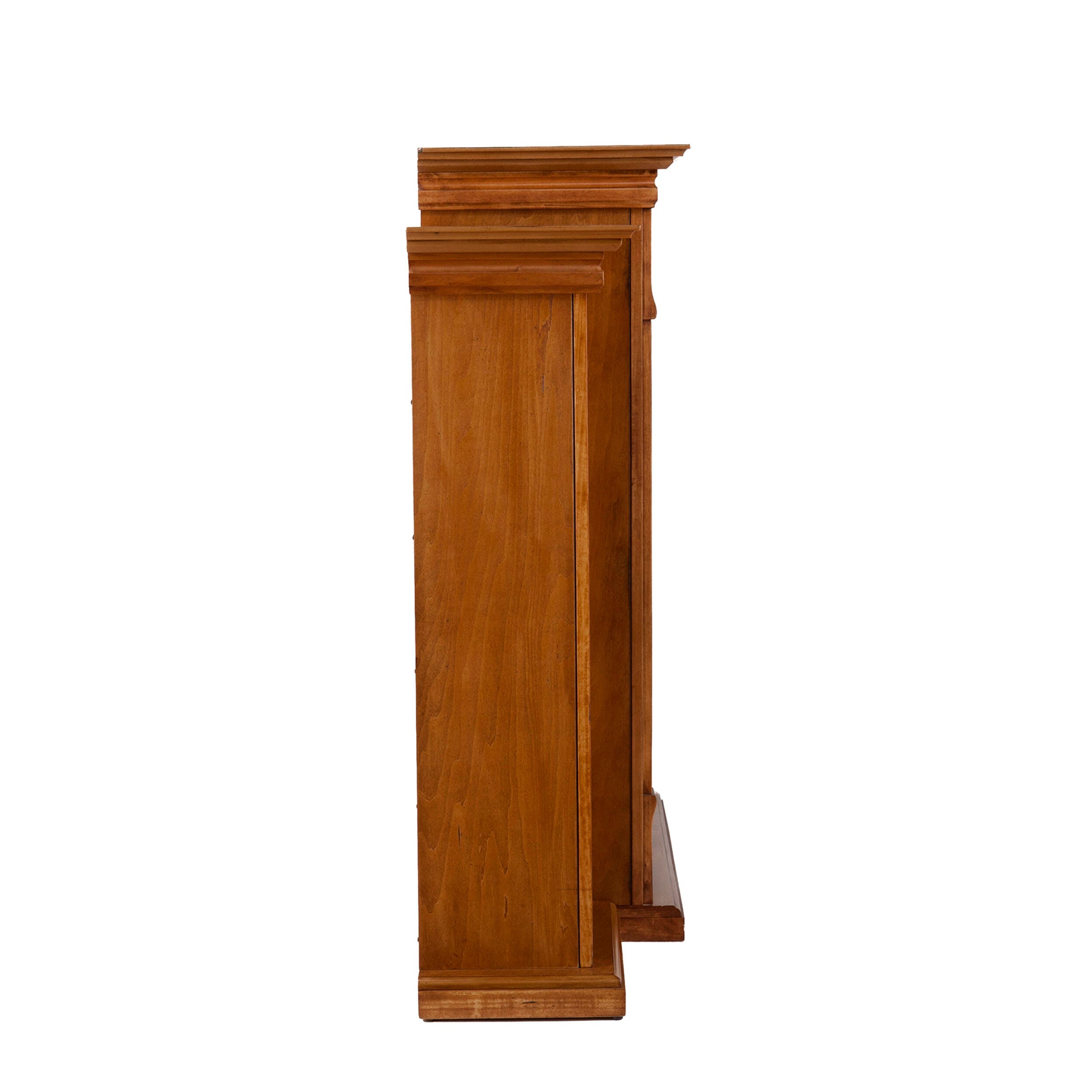 Southern Enterprises Harkdale Touch Screen Electric Fireplace with Bookcases, Glazed Pine, large