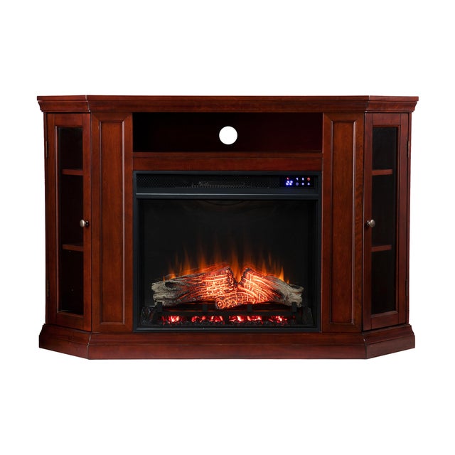 Southern Enterprises Furniture Maddeline Corner Touch Screen Fireplace Mantel