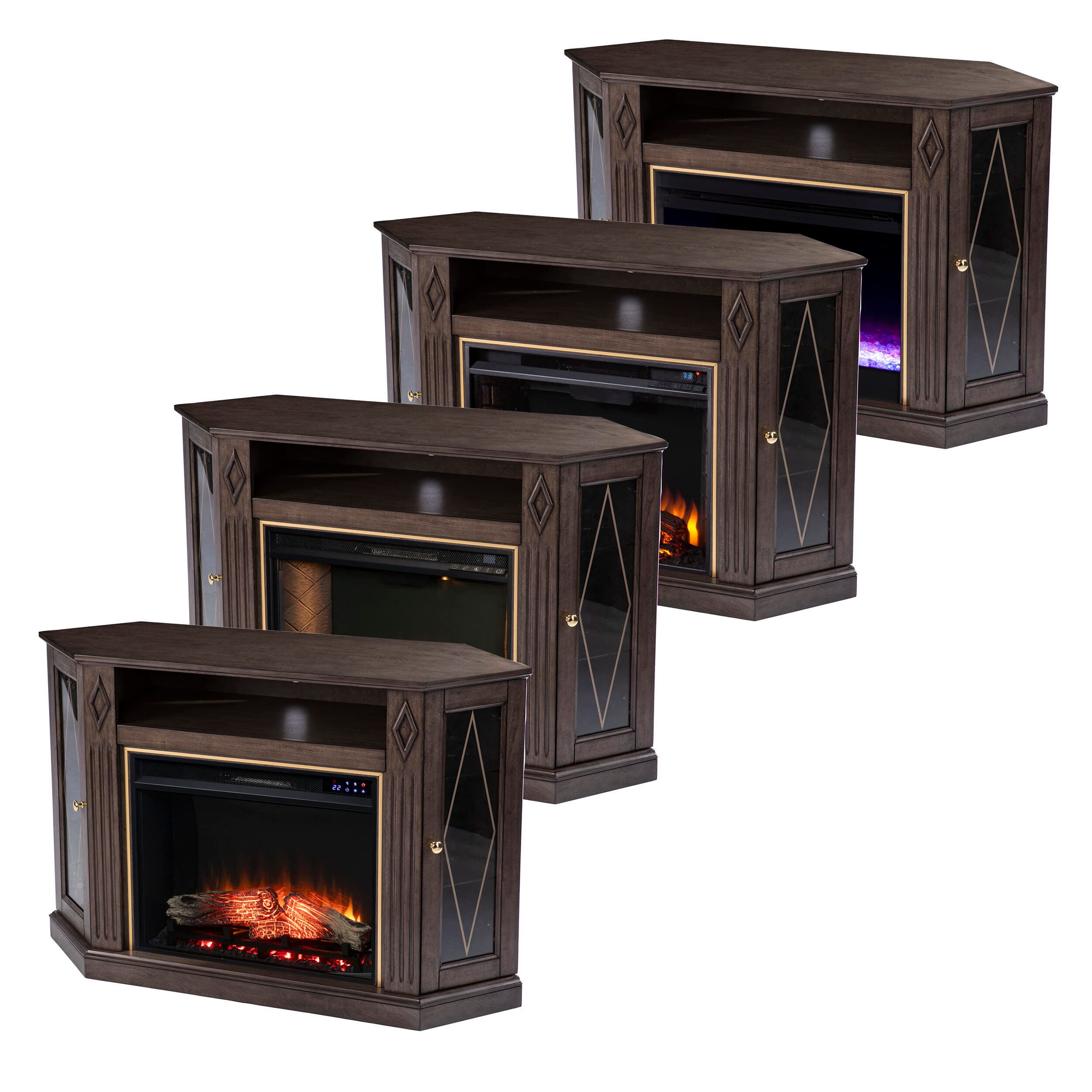 Southern Enterprises Gorrmyn Touch Screen Electric Fireplace with Media Storage, , large