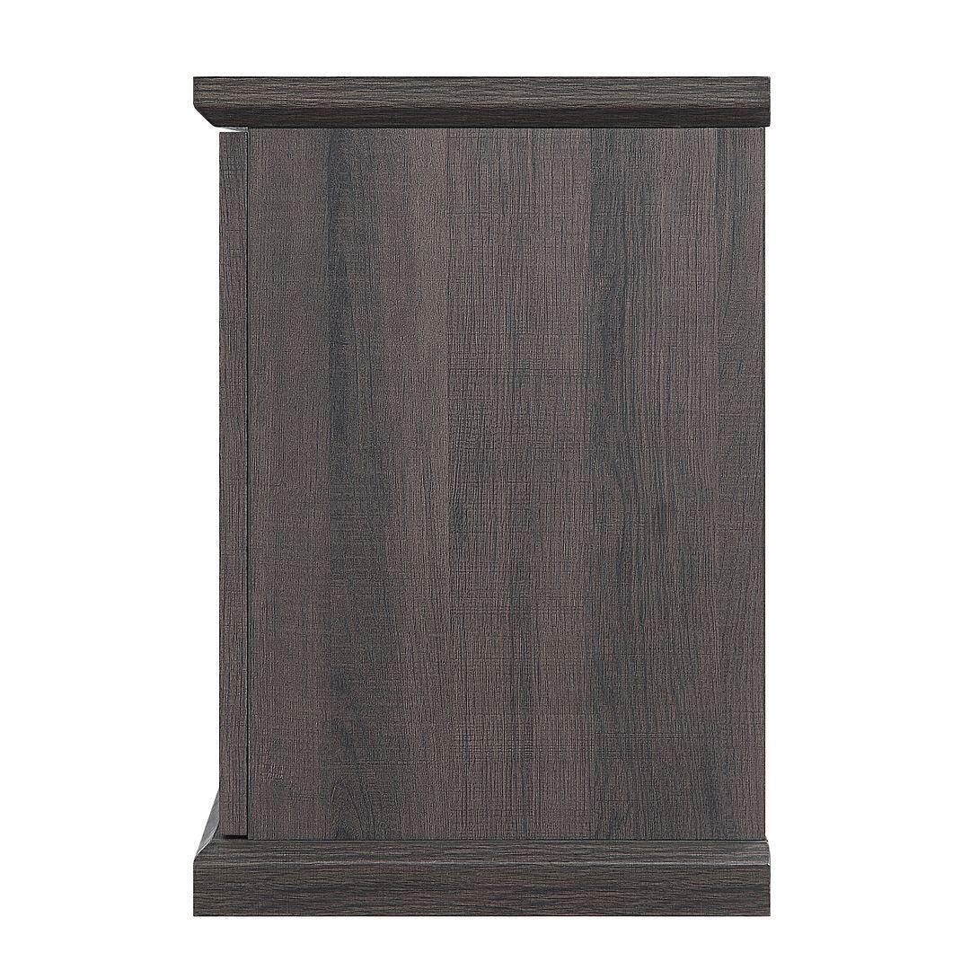 Manhattan Comfort Franklin 60" TV Stand with Electric Fireplace, Brown, large