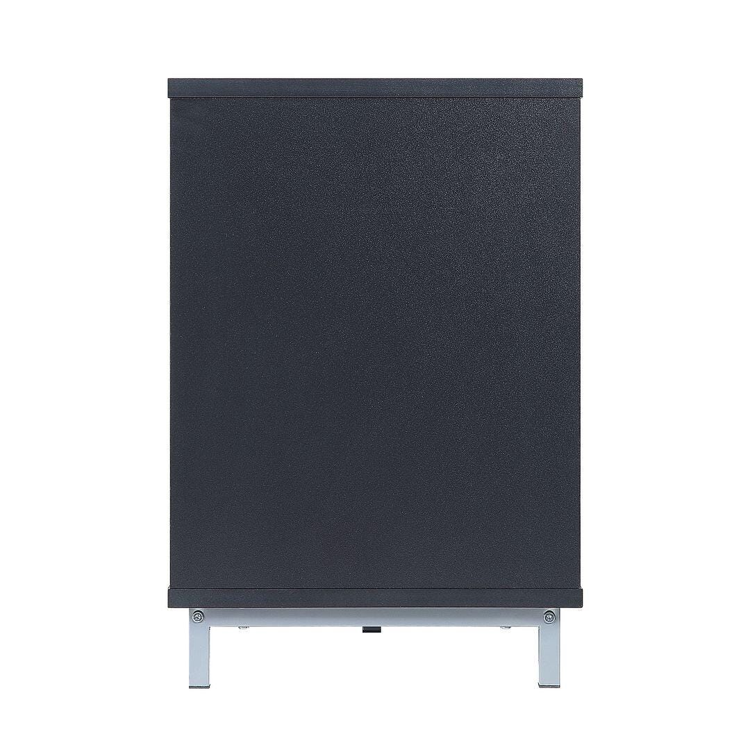 Manhattan Comfort Brighton 60" TV Stand with Electric Fireplace, Onyx, large