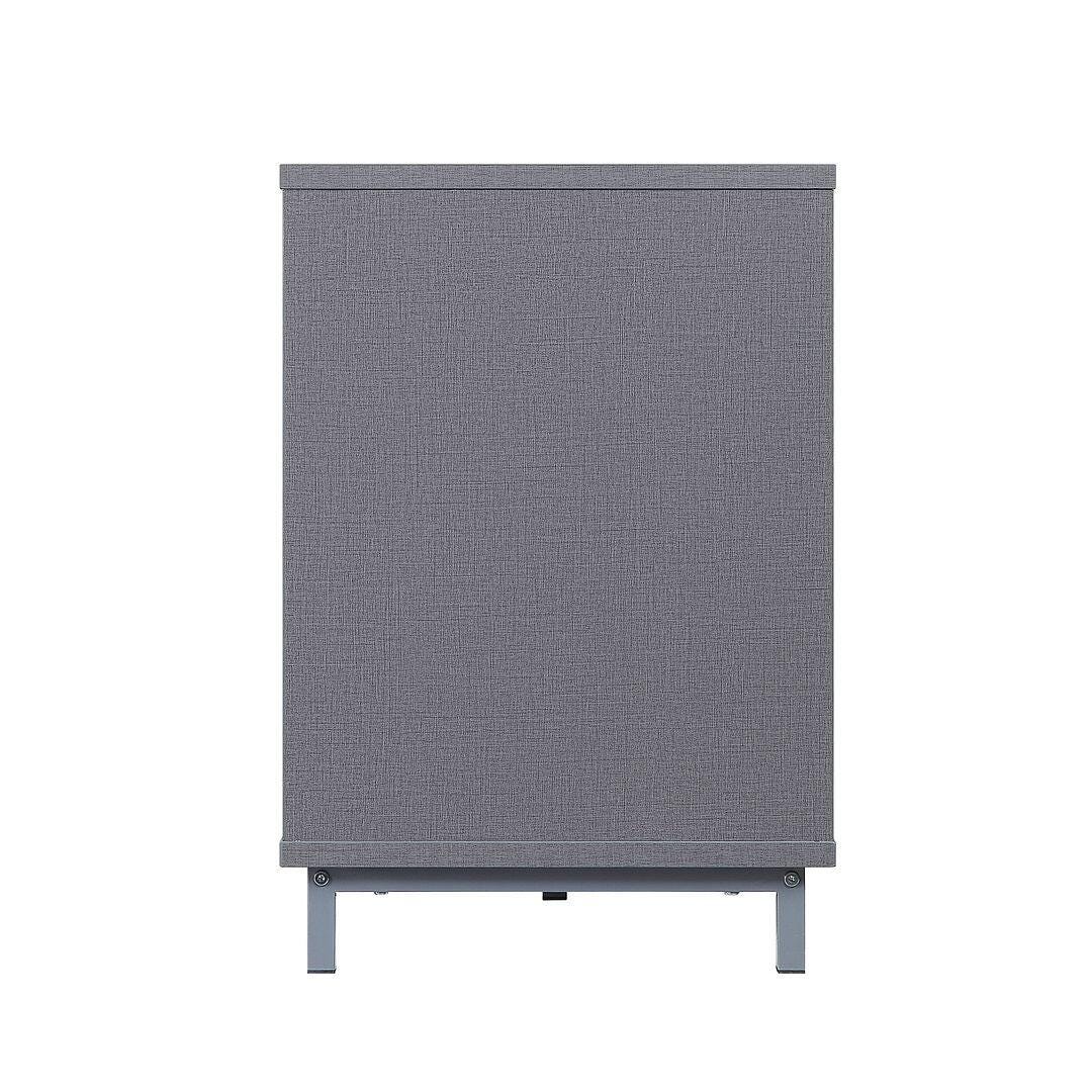 Manhattan Comfort Brighton 60" TV Stand with Electric Fireplace, Gray, large