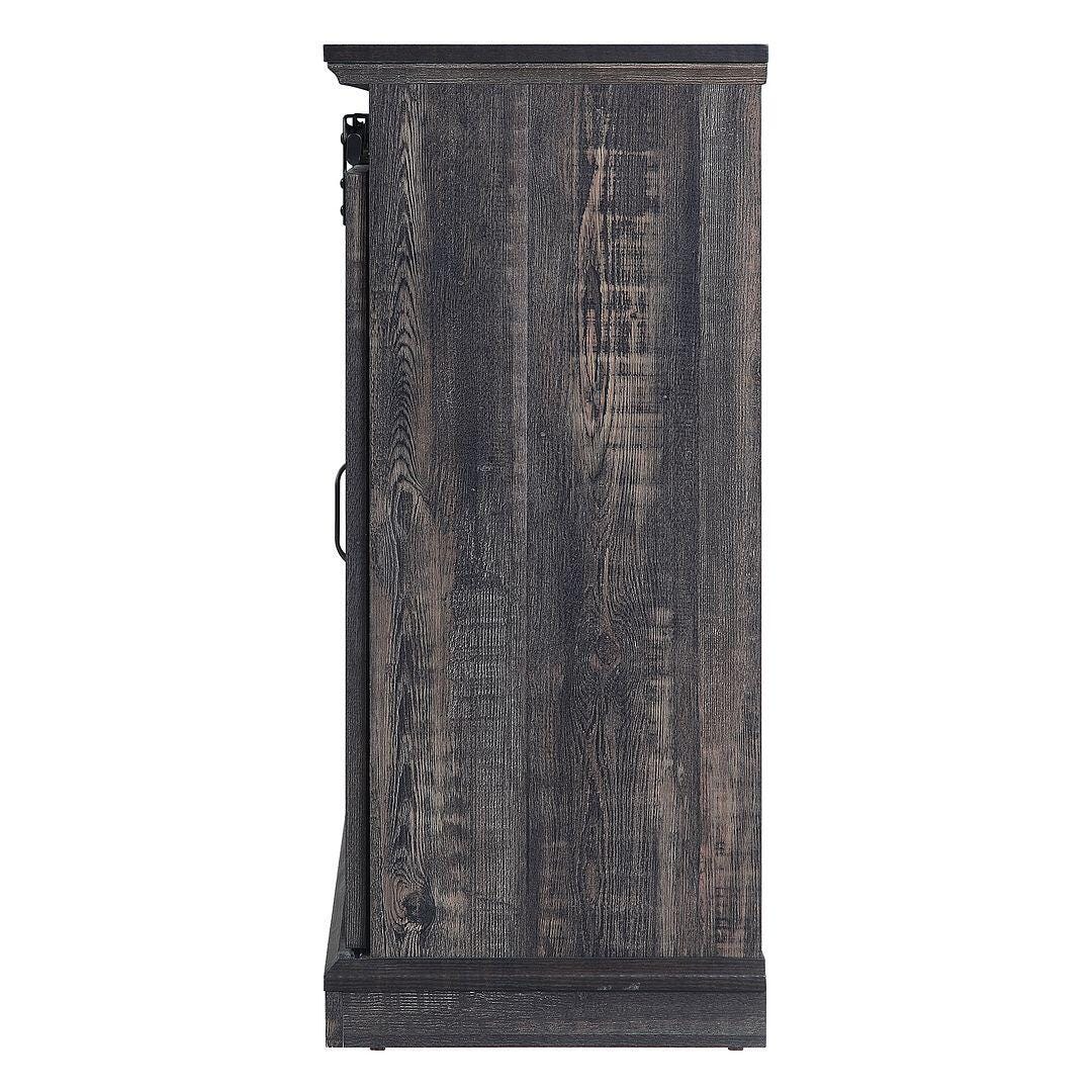 Manhattan Comfort Myrtle 60" TV Stand with Electric Fireplace, Heavy Brown, large