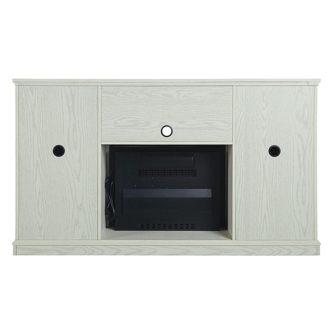 Manhattan Comfort Myrtle 60" TV Stand with Electric Fireplace, Cream Oak, large