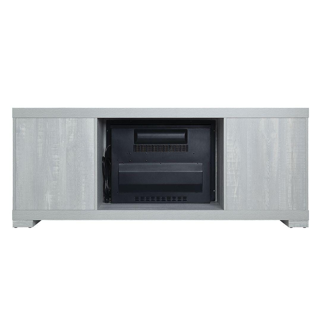 Manhattan Comfort Richmond 60" TV Stand with Electric Fireplace, Gray, large