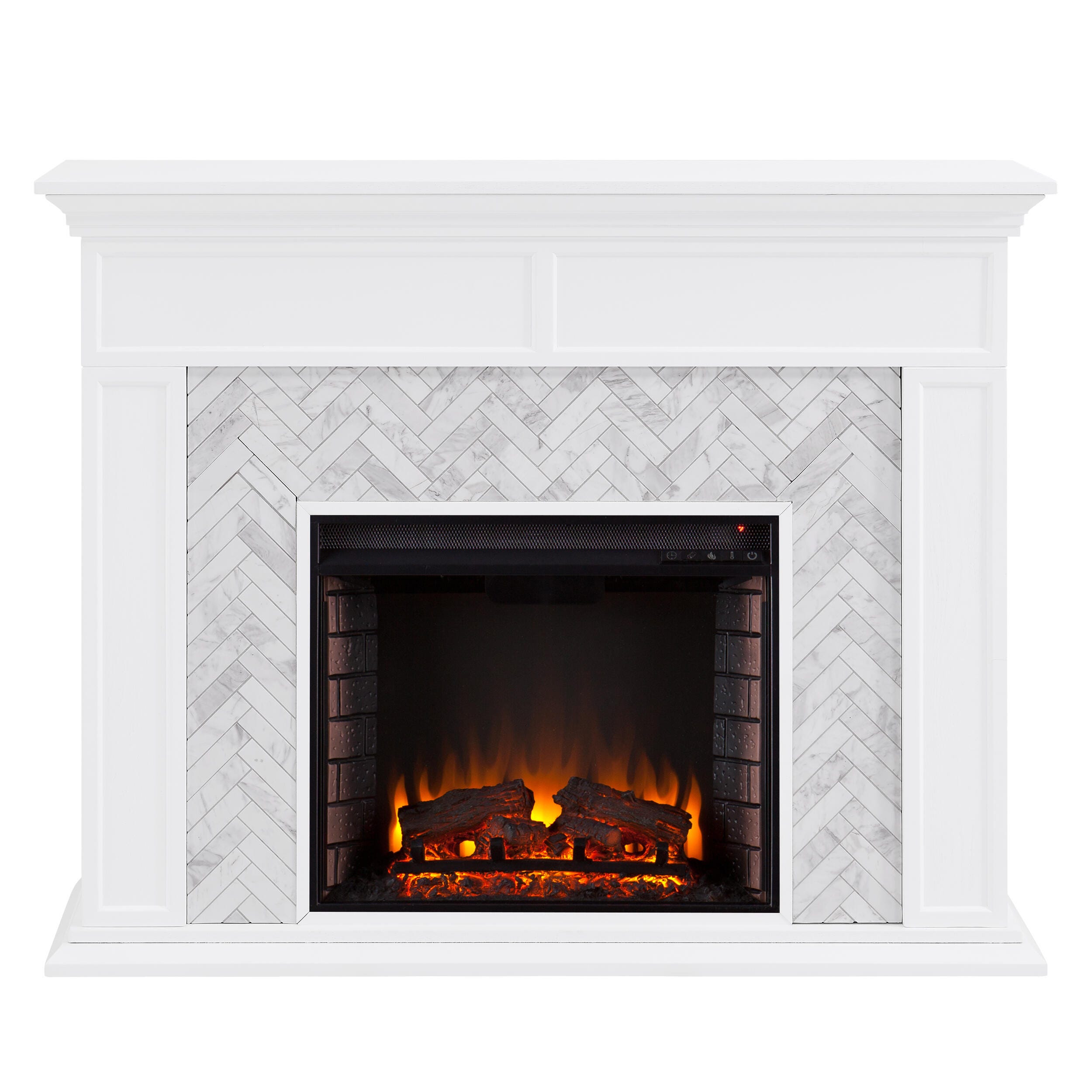 SEI Furniture Lordeston Marble Tiled Fireplace, , large