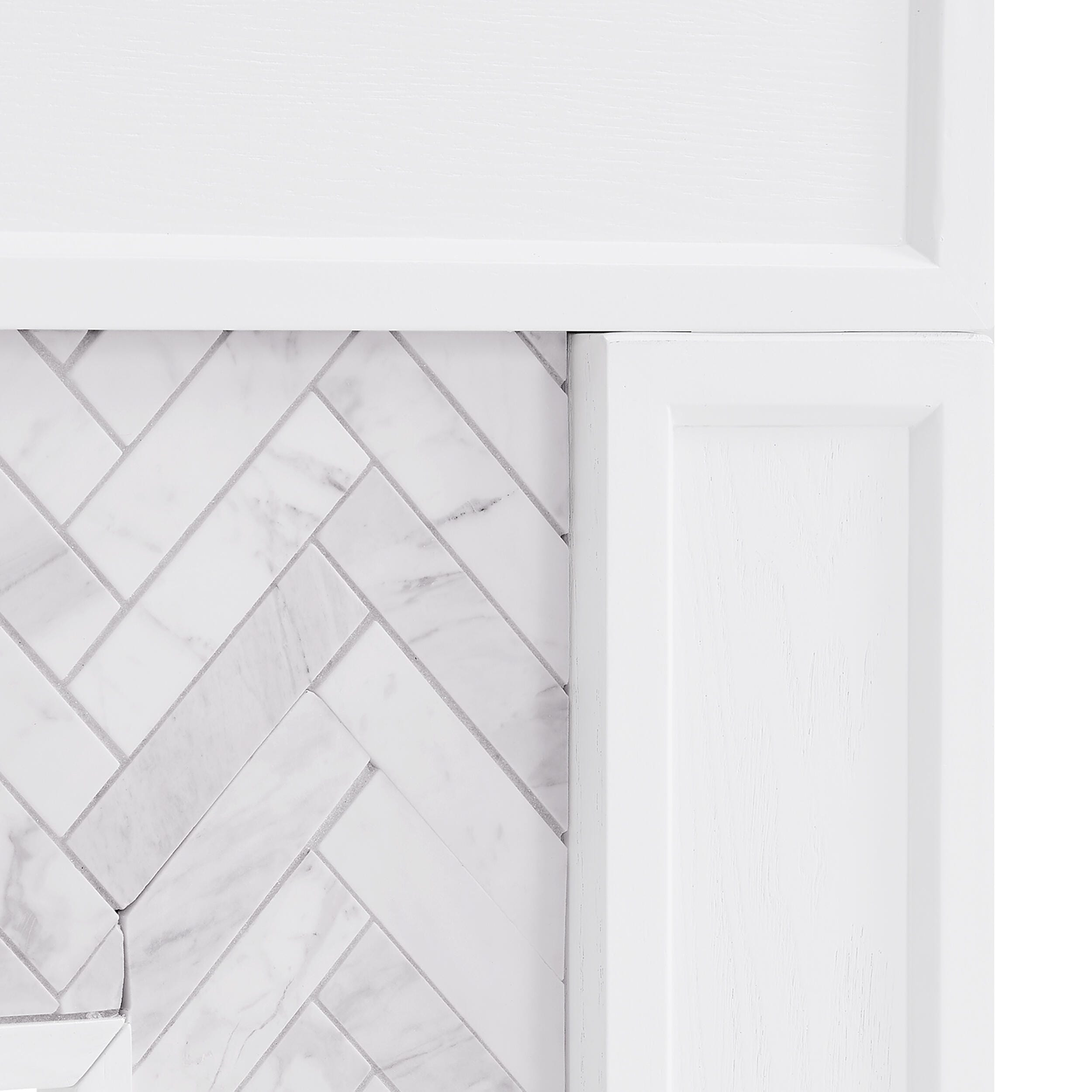 SEI Furniture Lordeston Marble Tiled Fireplace, , large