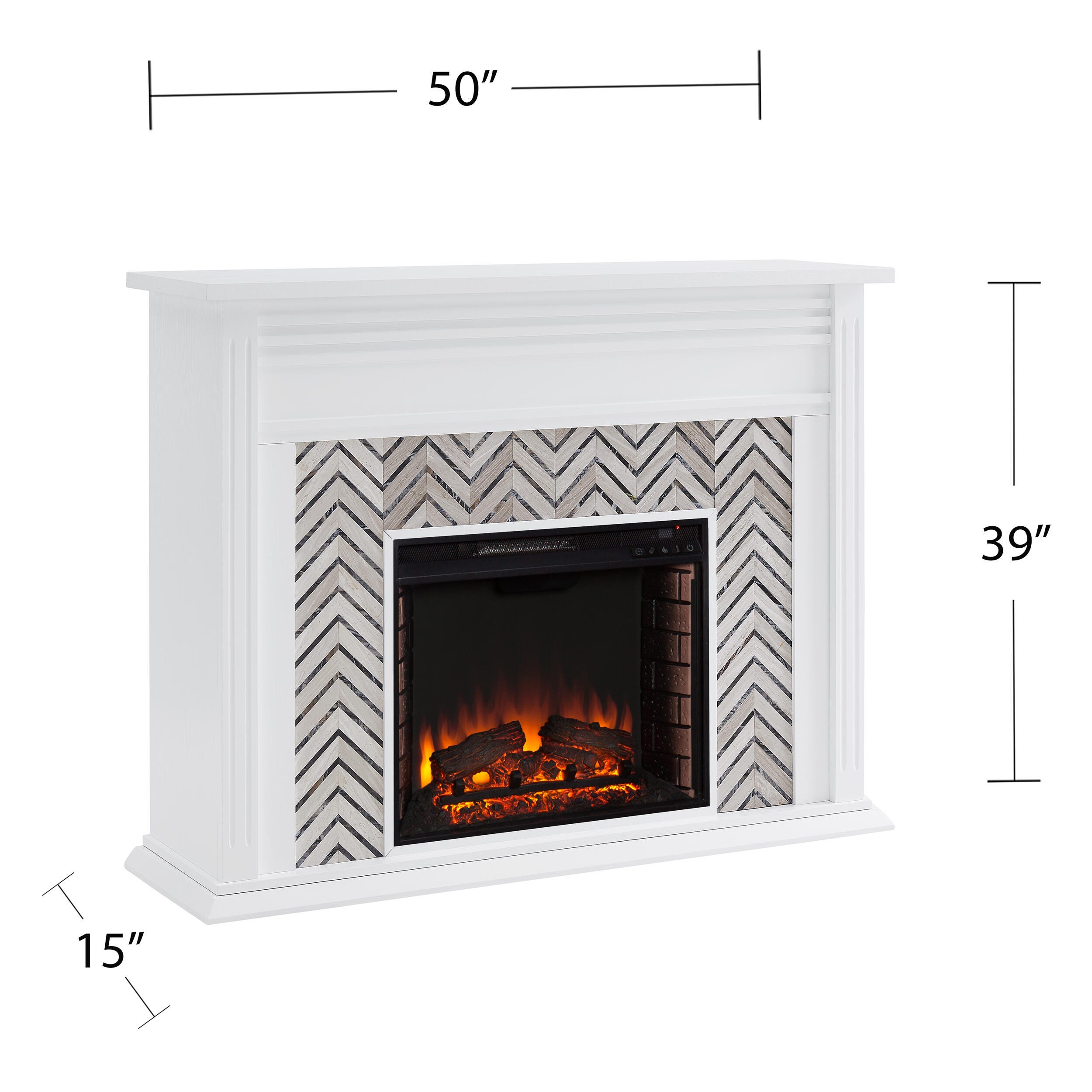 SEI Furniture Nayelington Tiled Marble Fireplace, , large
