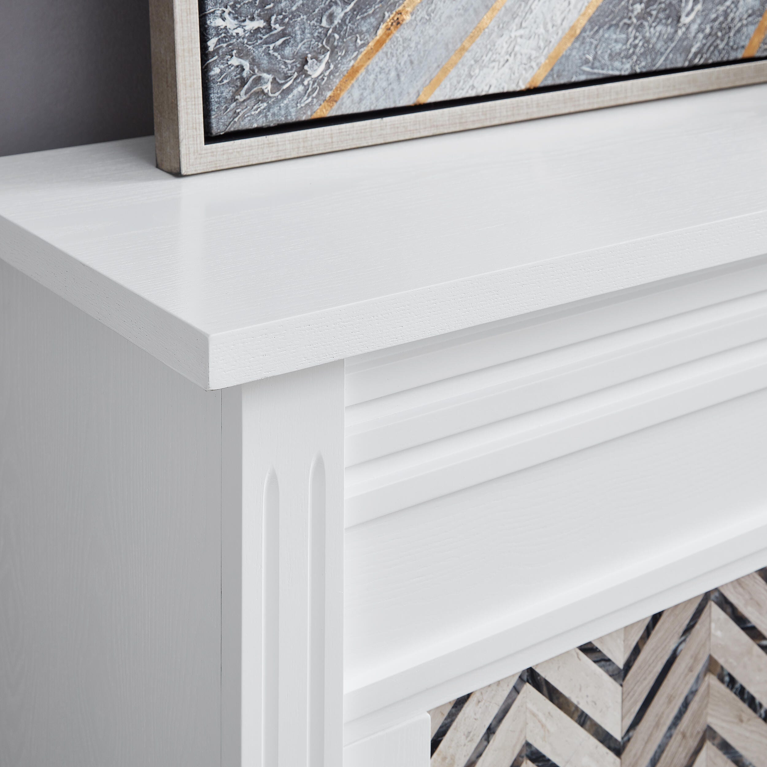 SEI Furniture Nayelington Tiled Marble Fireplace, , large