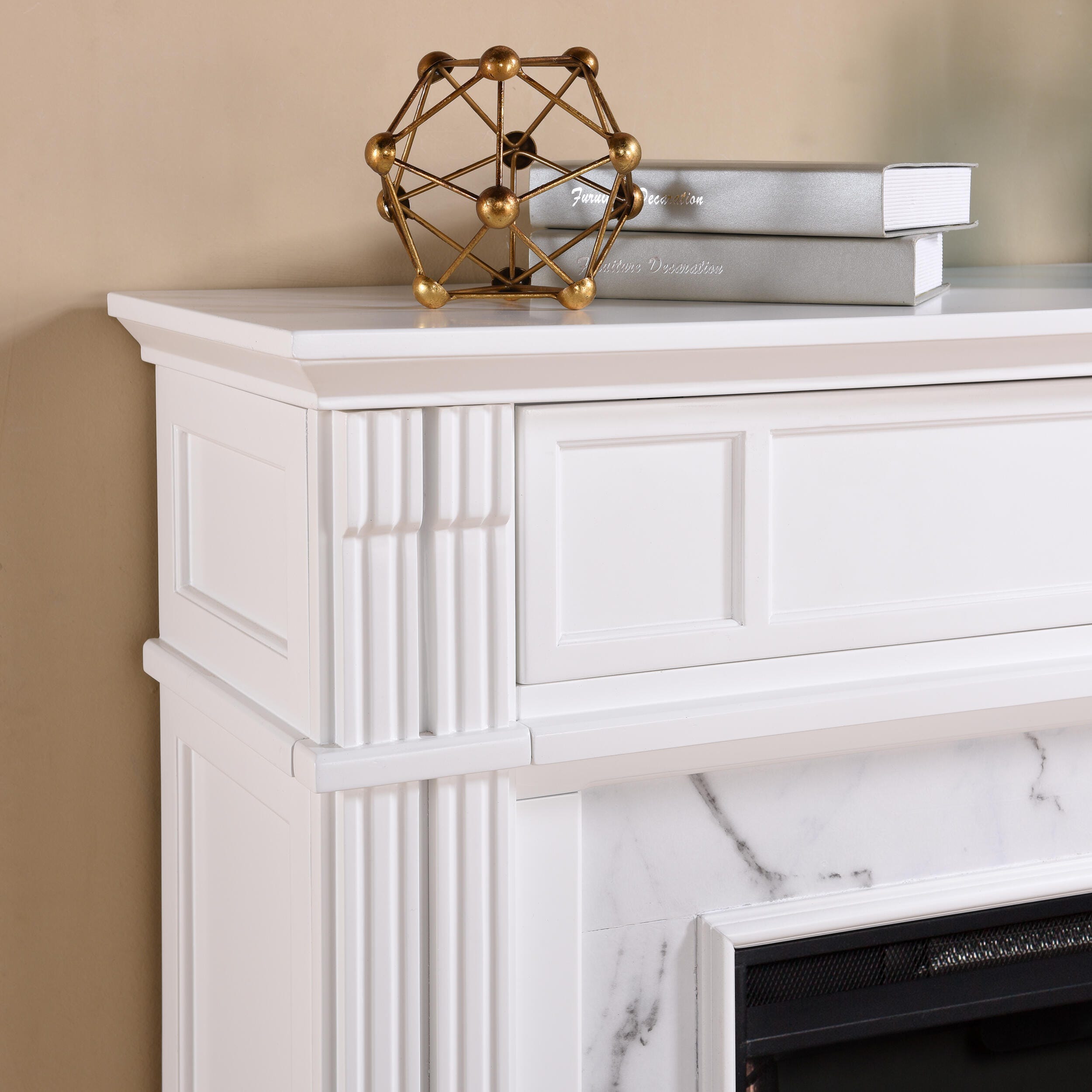 Southern Enterprises Ellisville Faux Cararra Marble 48'' Mantel