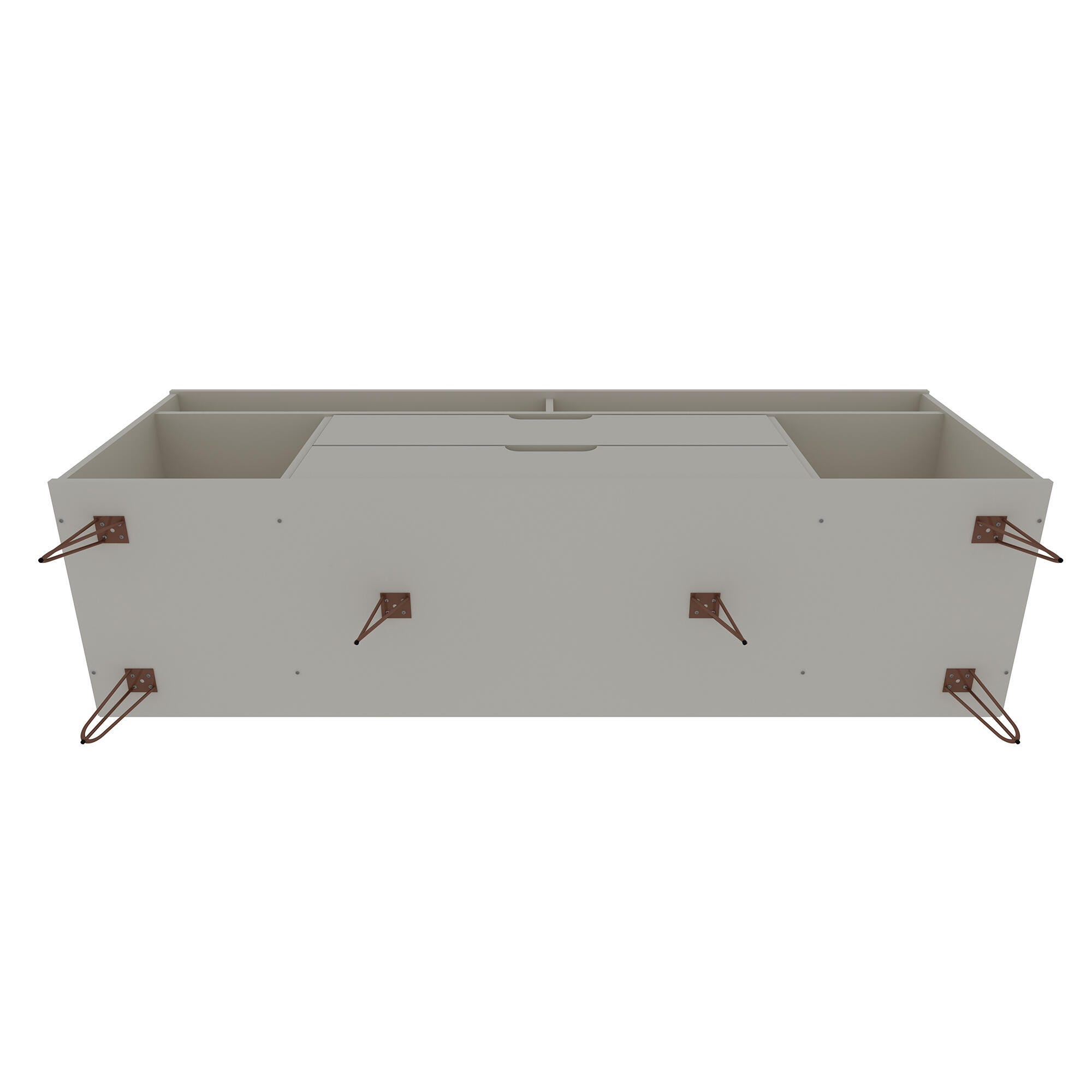 Manhattan Comfort Rockefeller 62.99" TV Stand with 2 Drawers, Off White, large